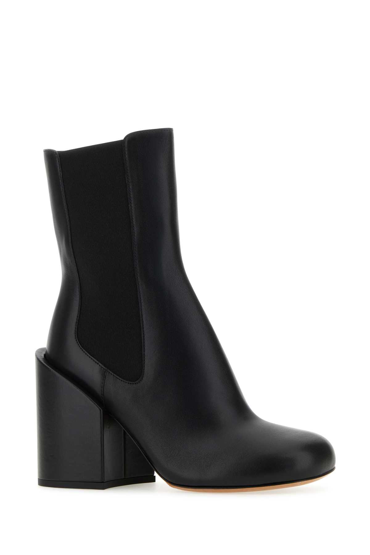 Shop Sportmax Black Leather Etra Ankle Boots In Nero