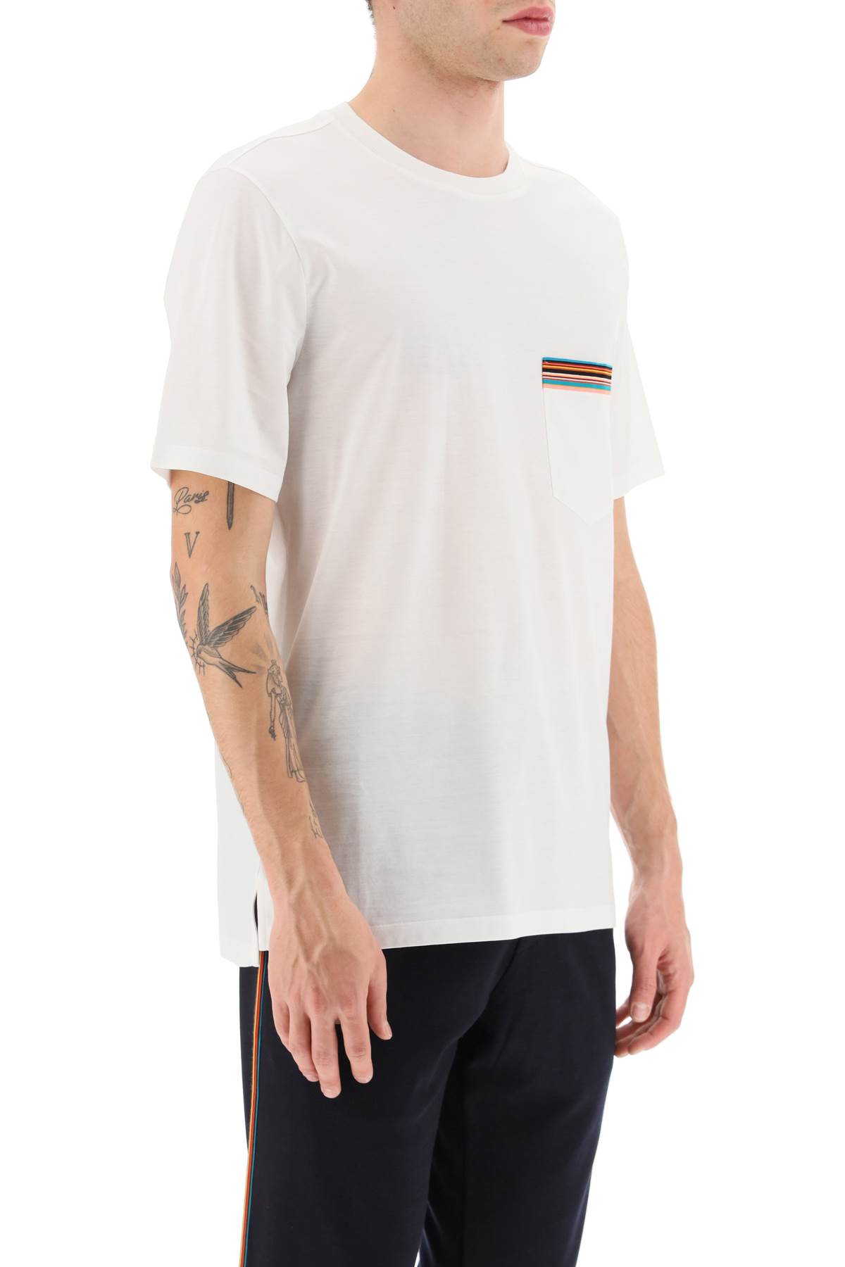 Shop Paul Smith Signature Stripe Pocket T-shirt In White