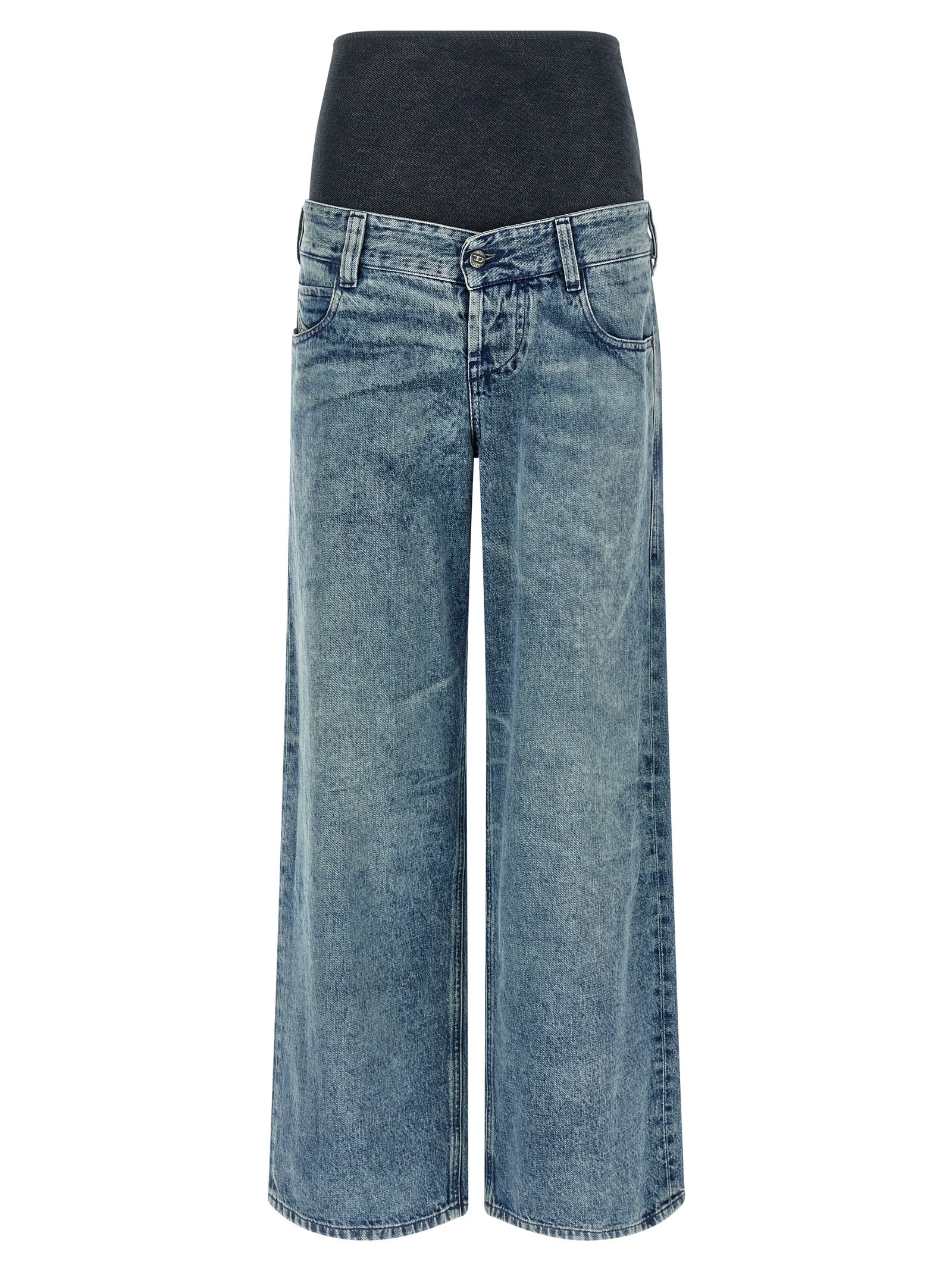 Diesel Stonewashed Cotton And Hemp Denim Jeans In Blue