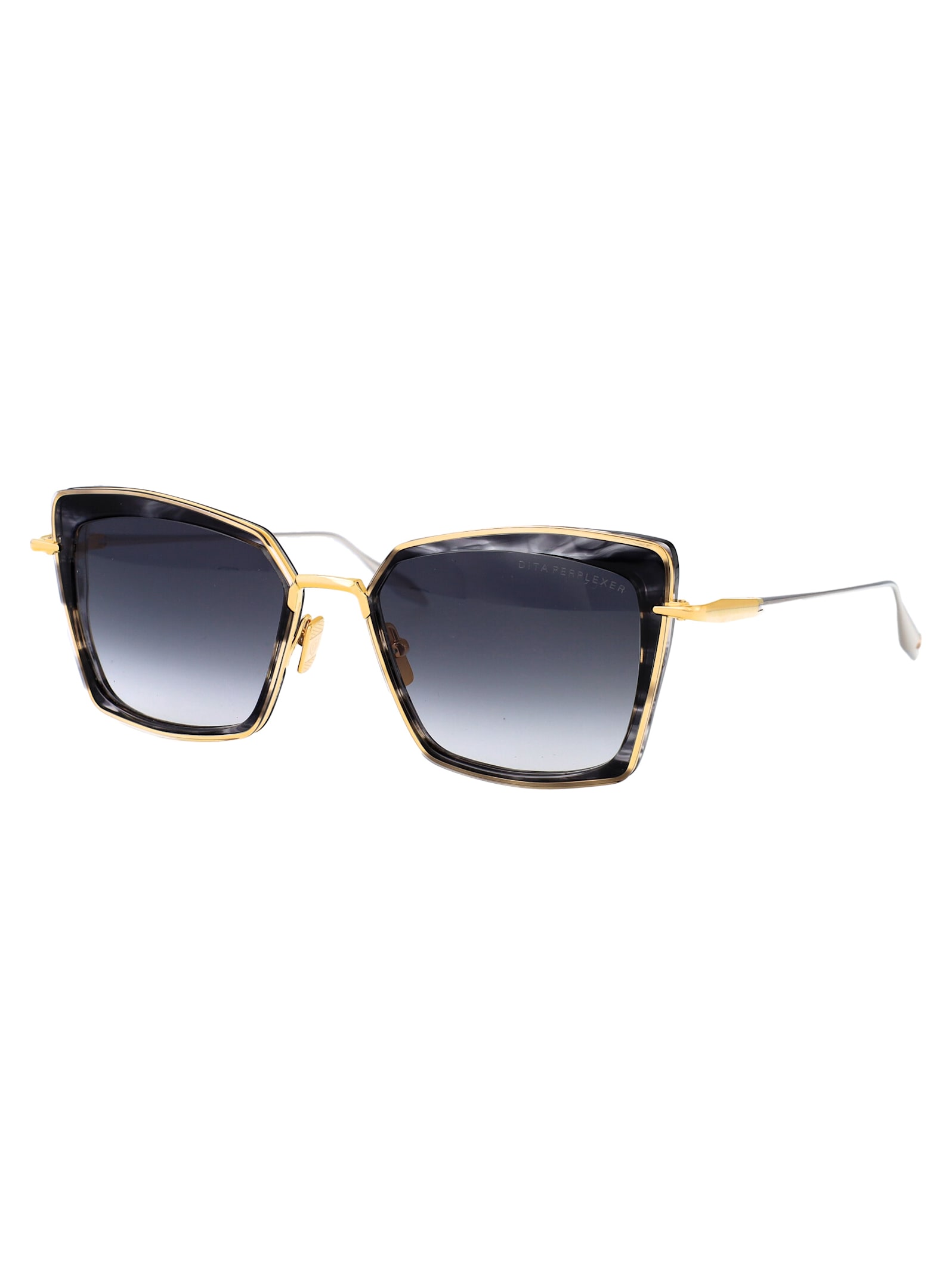 Dita Perplexer Sunglasses In Black Haze - Yellow Gold W/ Dark Grey To Clear Gradient