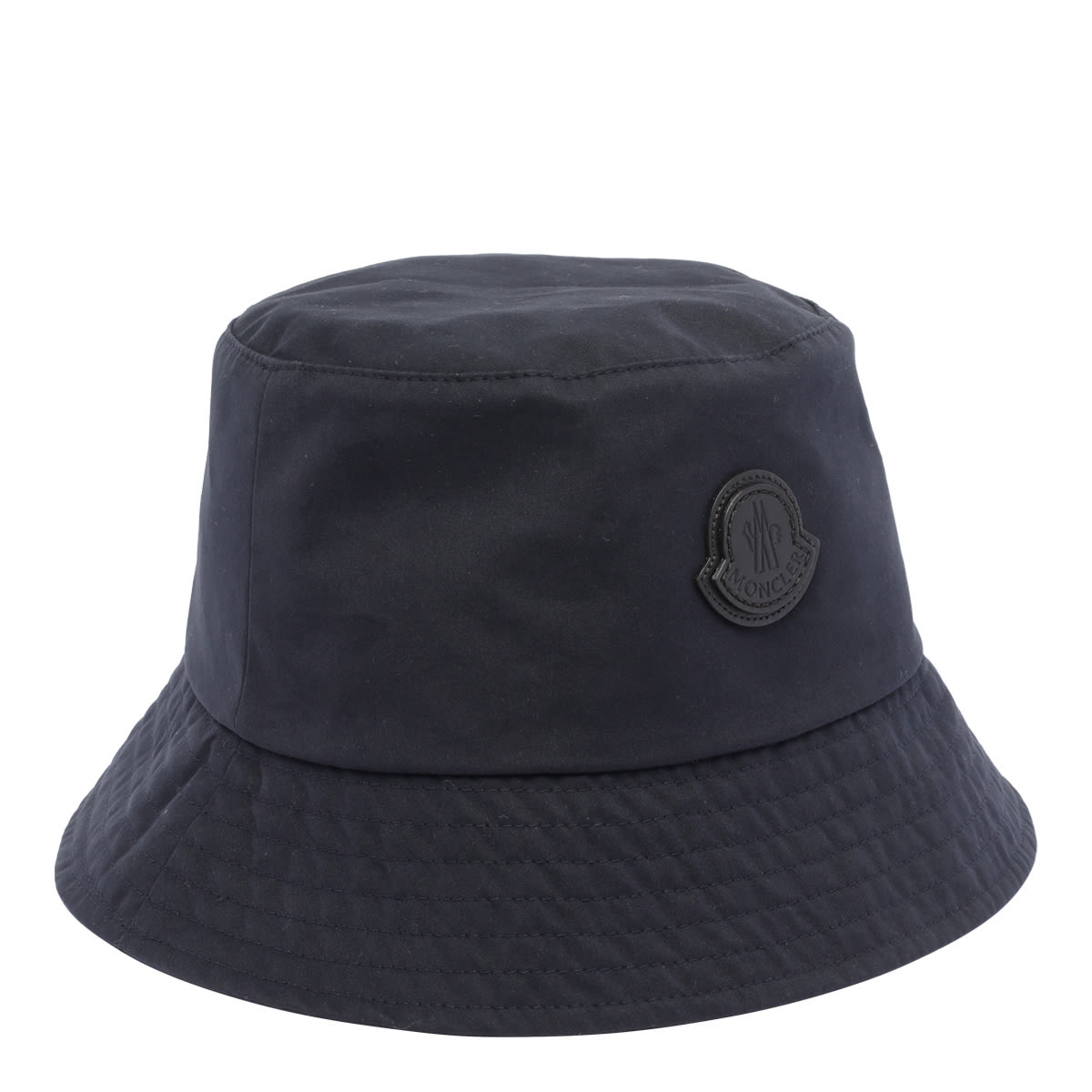 Moncler Logo Bucket Hat Featuring Structured Crown In Blue