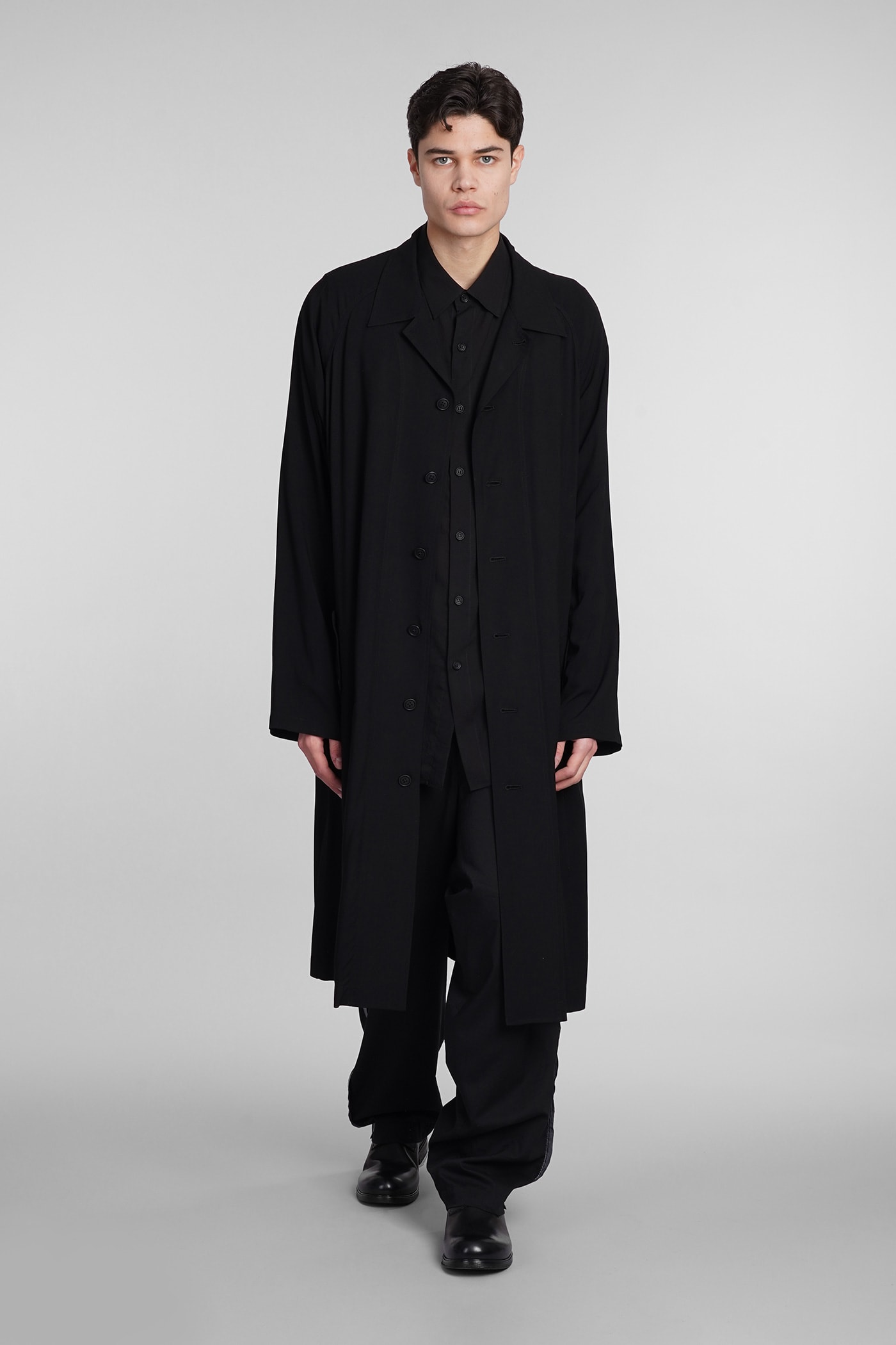 Shop Yohji Yamamoto Shirt In Black Cotton