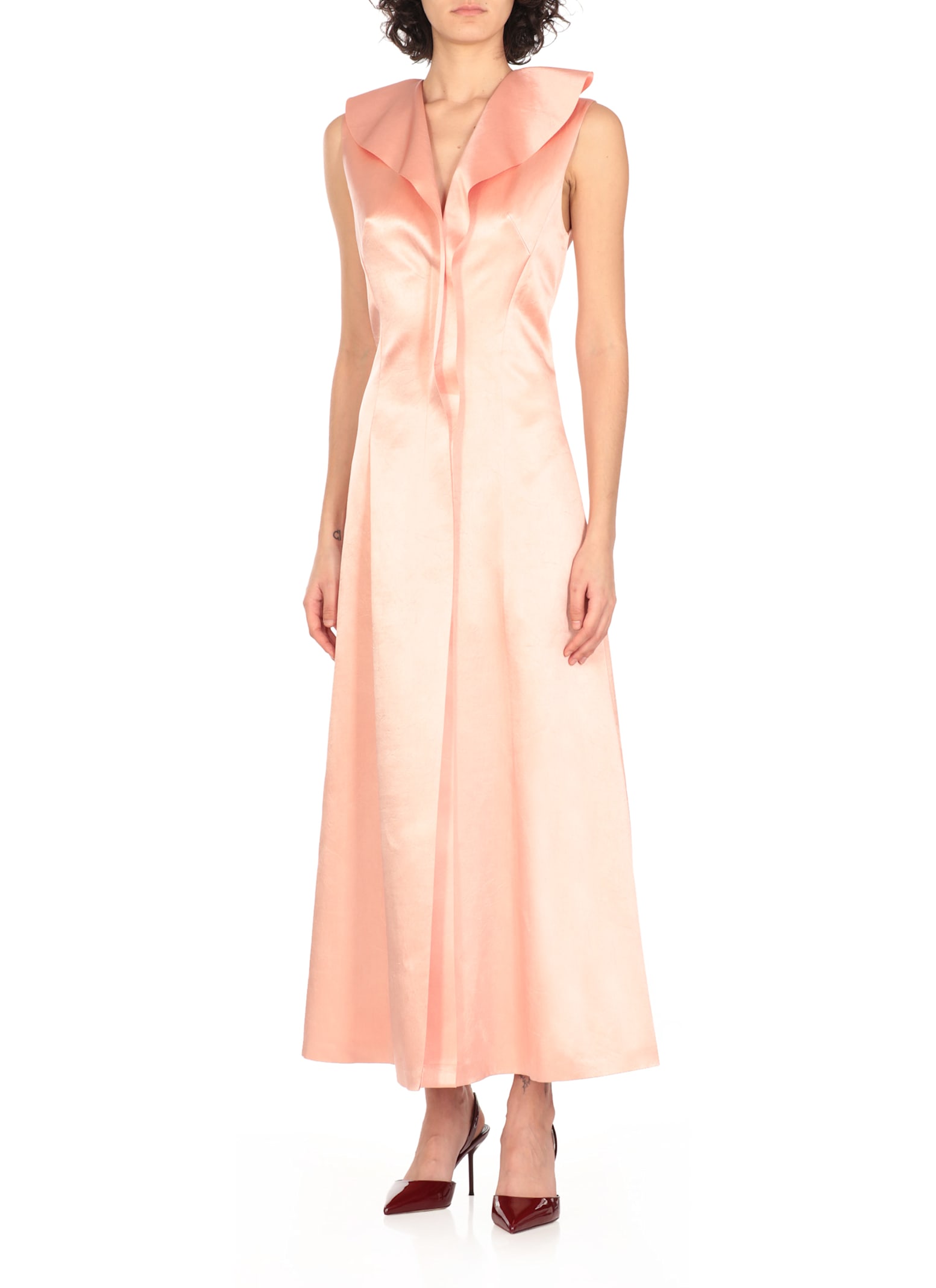 Philosophy Di Lorenzo Serafini Duchesse Satin Strapless Maxi Dress In Pink