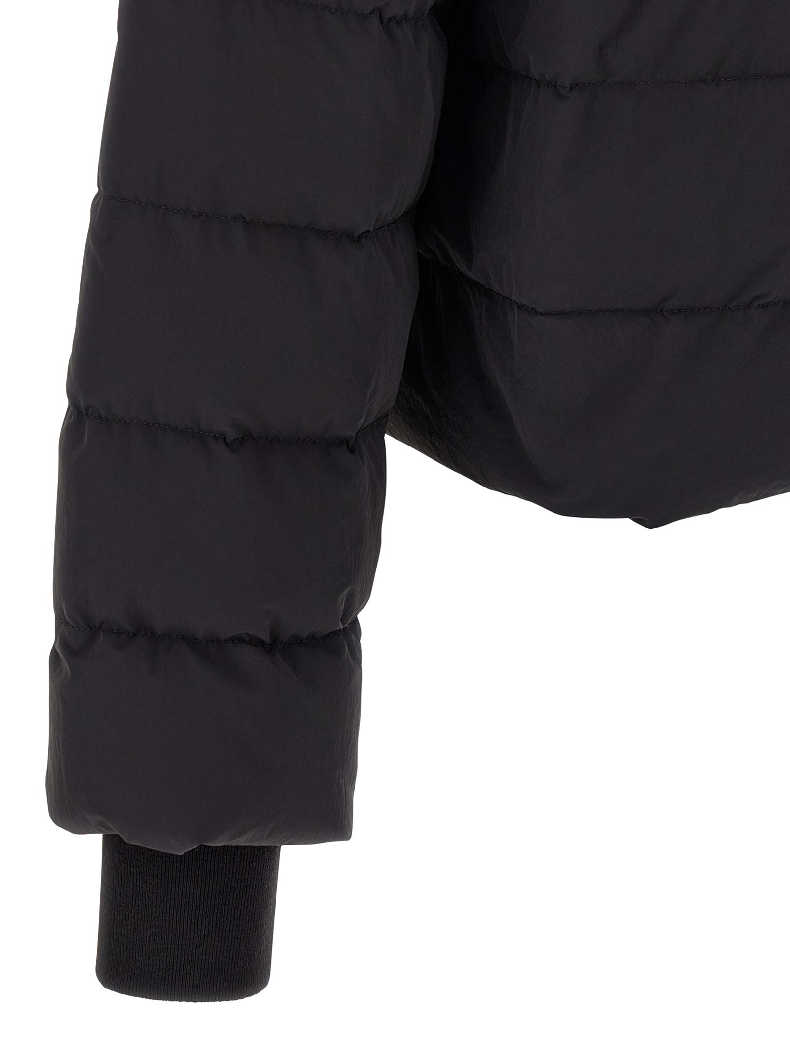 Rick Owens Hooded Down Jacket In Black