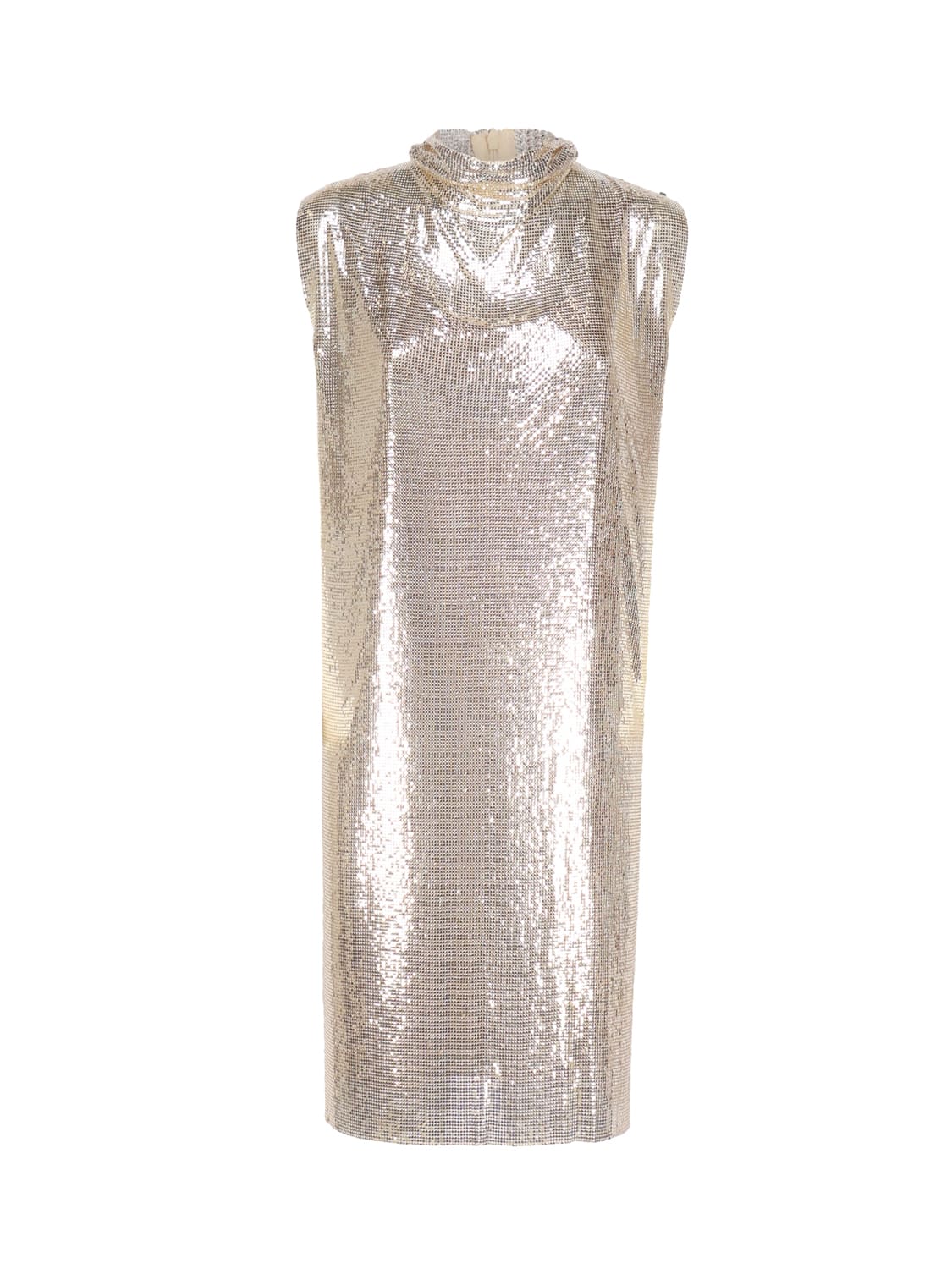 SPORTMAX METALLIC MESH DRESS WITH CUT OUT 