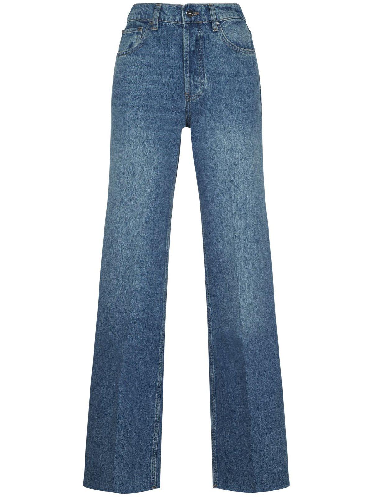 Anine Bing Hugh Logo Patch Jeans In Blue