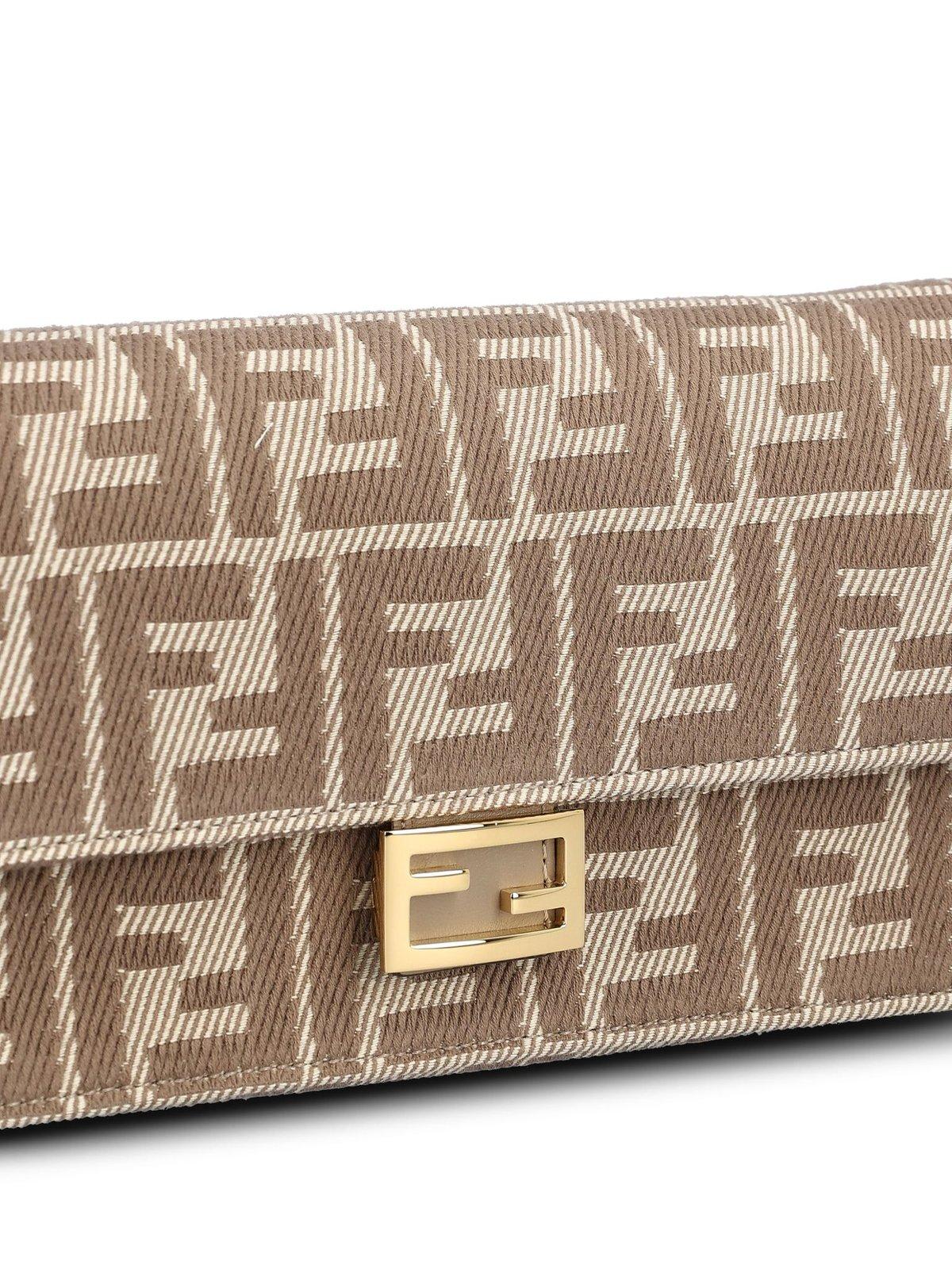 Fendi Wallet On Chain Baguette Bag In Bc Tortora+tort+os