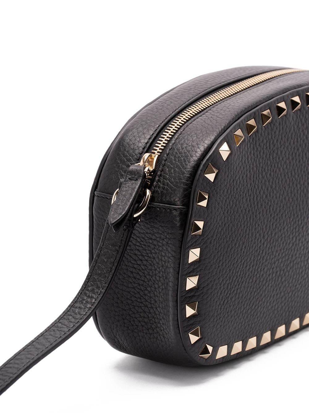 Valentino Borsa A Tracolla Rockstud In Pelle Nera Donna In Black