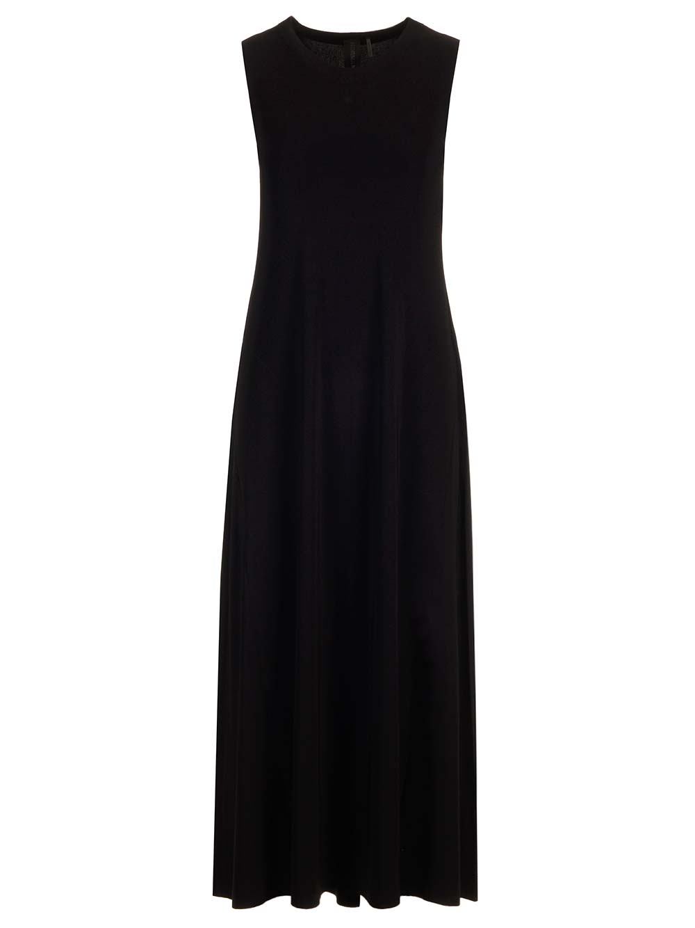 Norma Kamali Sleeveless Long Dress Crew Neck In Black