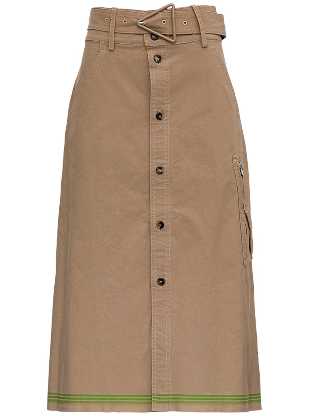 Bottega Veneta Beige Cotton Skirt With Belt