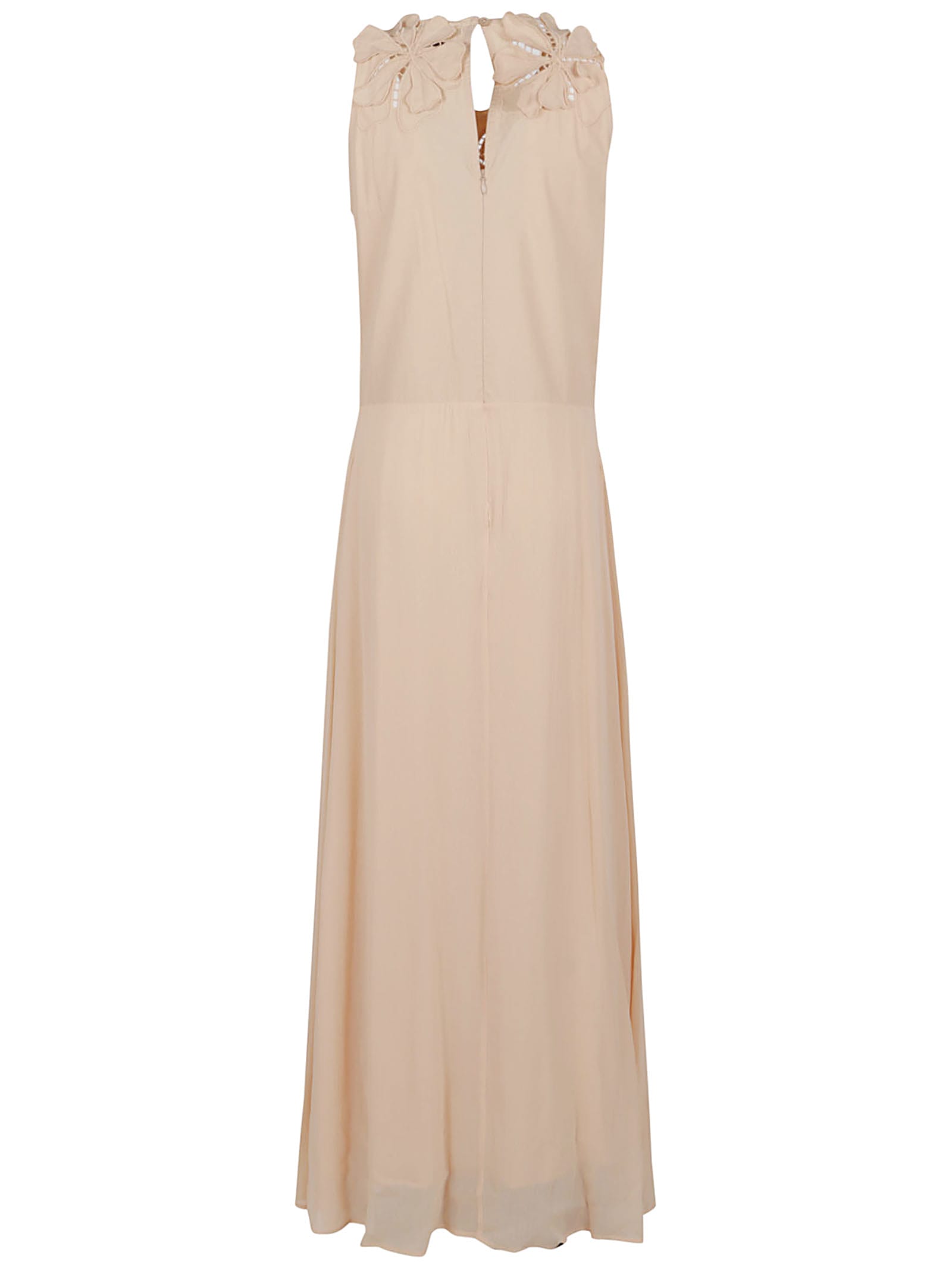 Shop Forte Forte En Fleur Embroidery Popline And Georgette Dress In Cipria