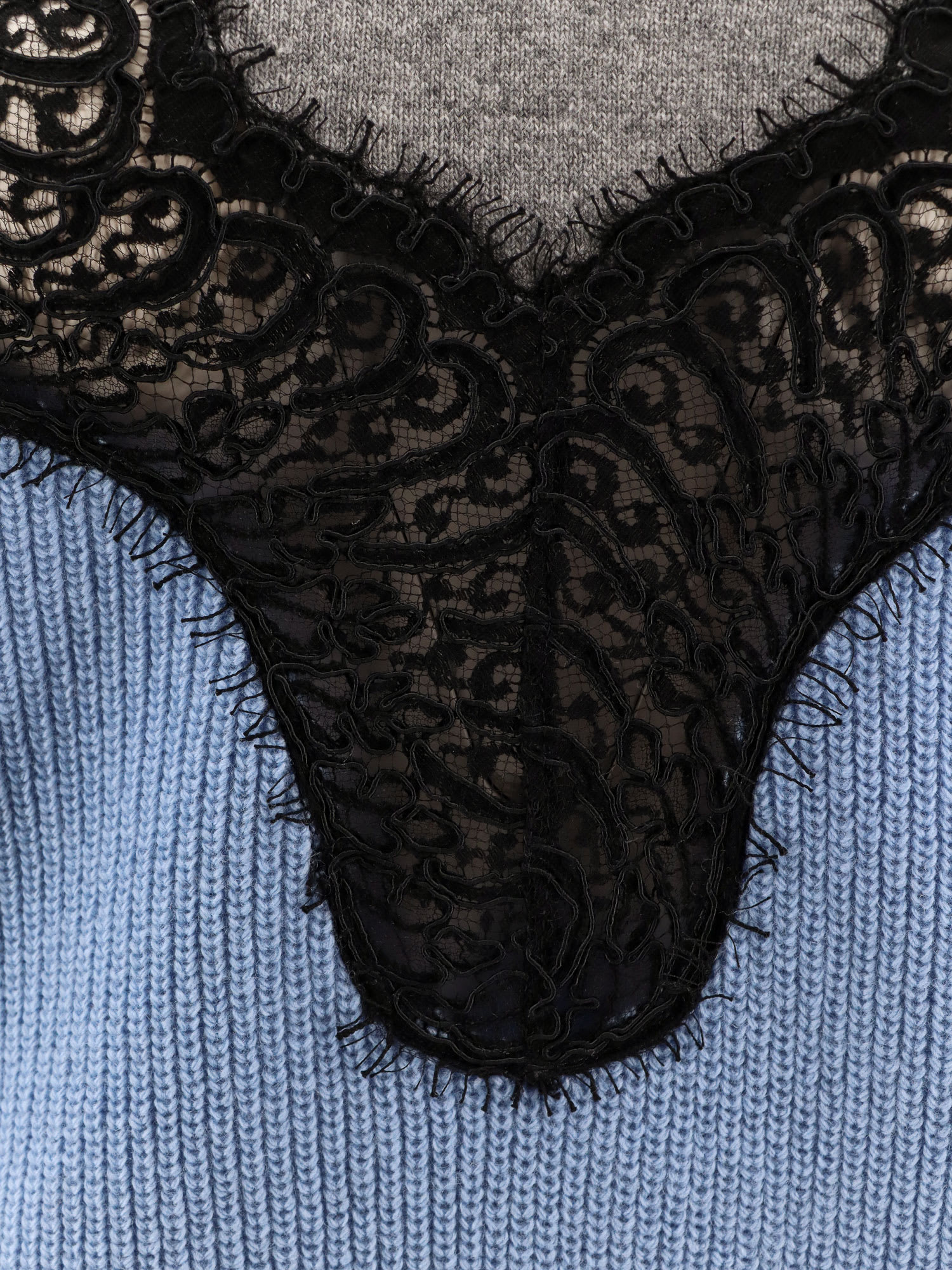 Stella Mccartney Miracle Lace Virgin Wool Sweater In Blue