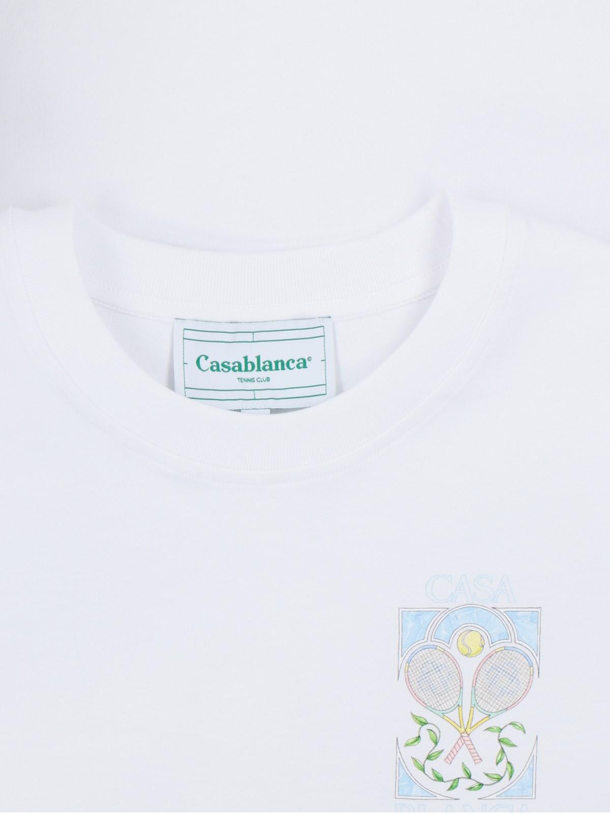 Shop Casablanca Tennis Pastelle T-shirt In Bianco