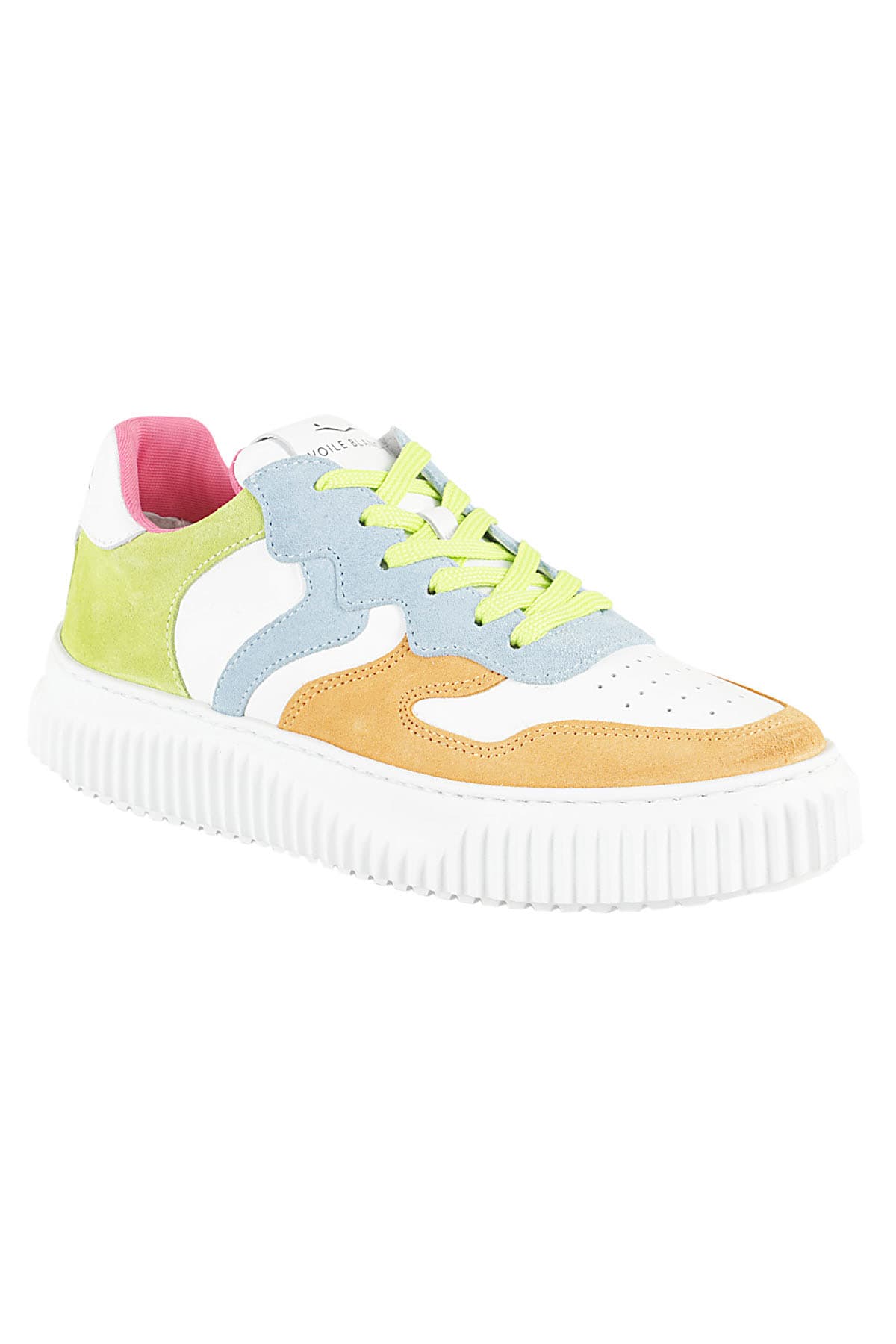 Shop Voile Blanche Laura Suede In Peach Sky Blue Lime