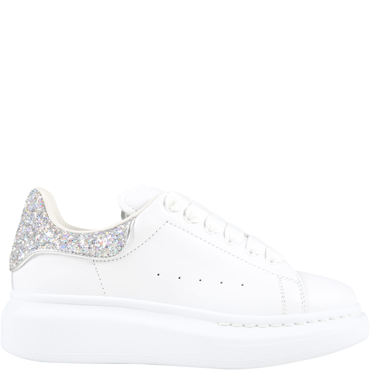 ALEXANDER MCQUEEN WHITE SNEAKERS FOR GIRL WITH LOGO,612099 WHX1Z 9413
