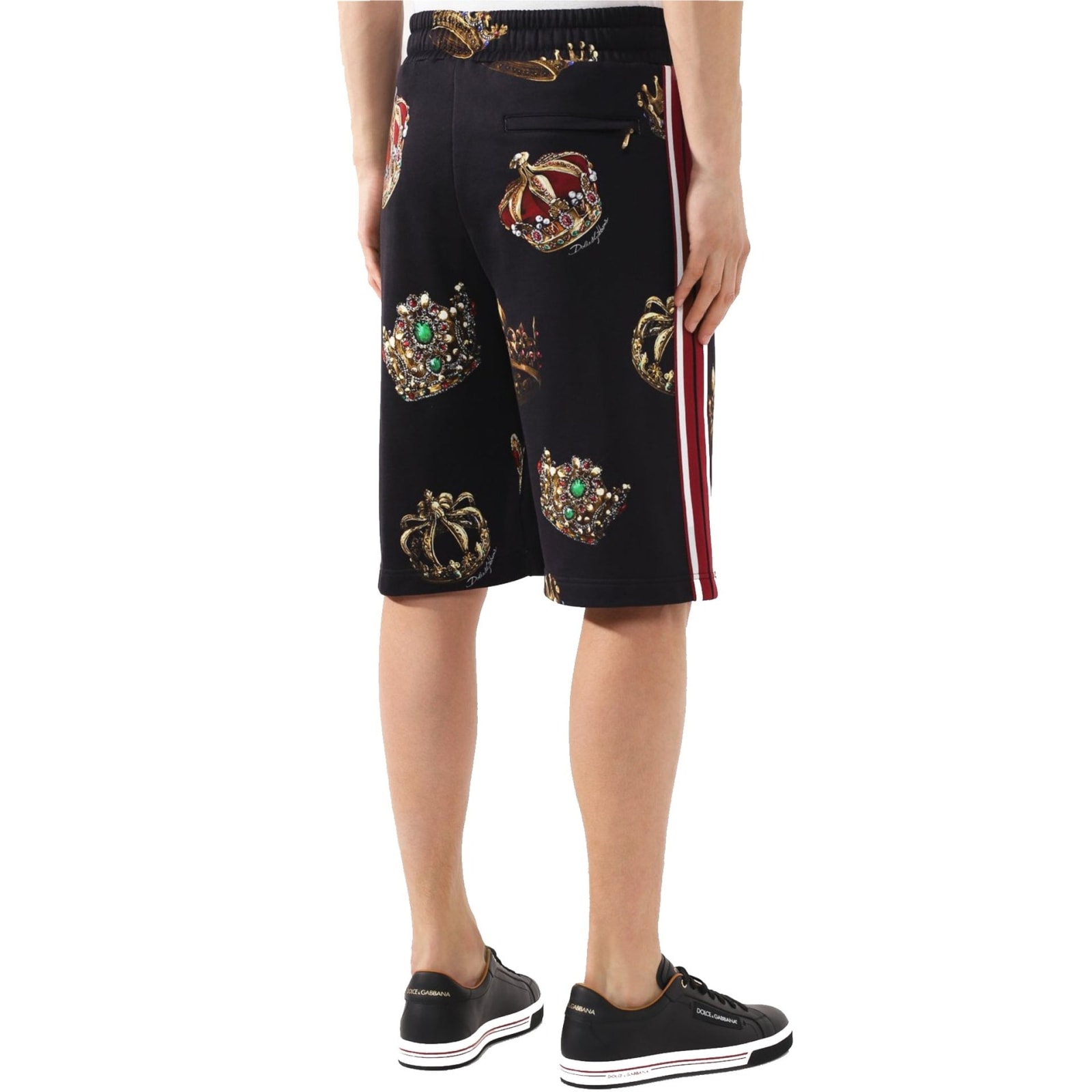 Shop Dolce & Gabbana Logo Track Shorts In Black