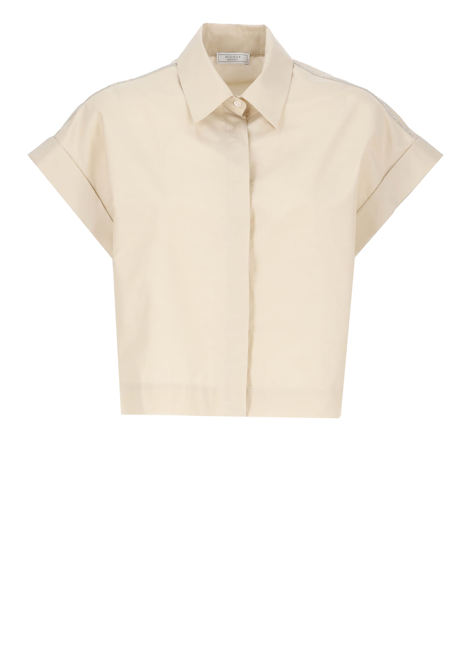 Peserico Beige Cotton Blend Shirt In Neutral