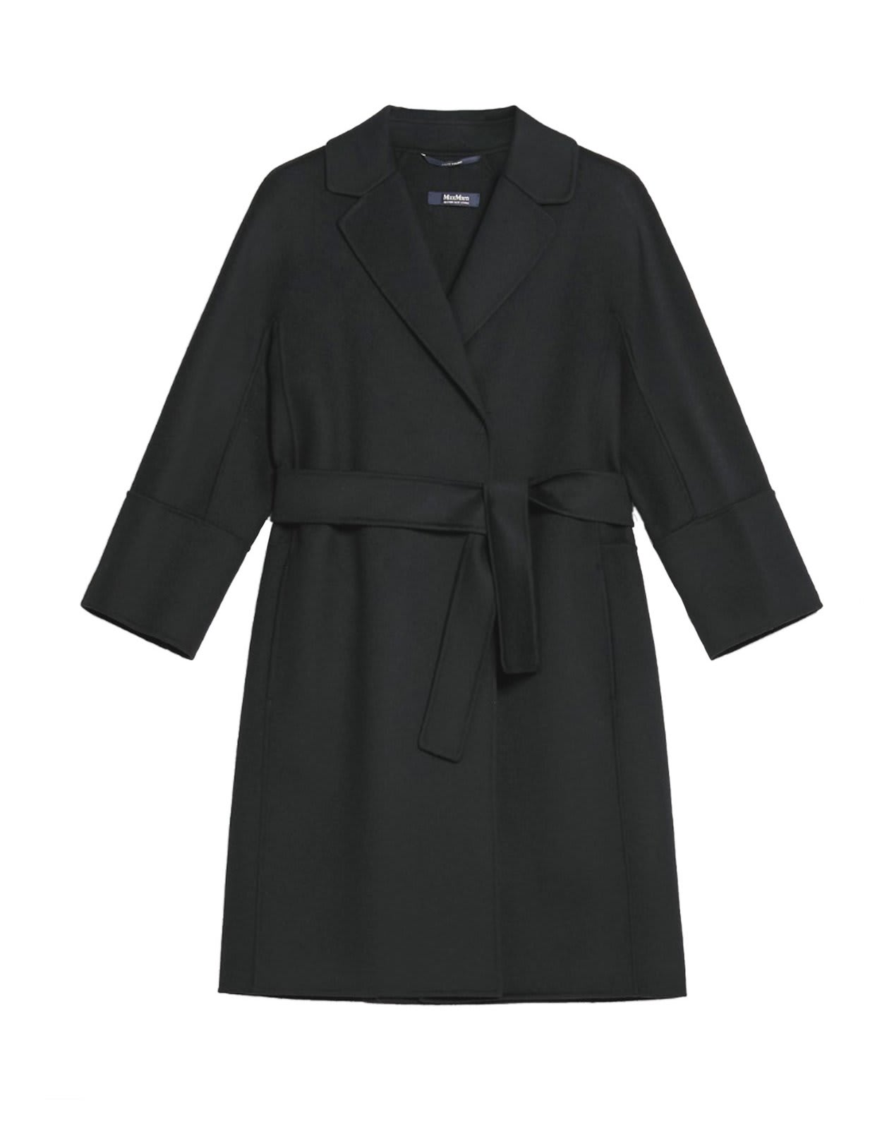 Shop 's Max Mara Arona Belted Long-sleeved Coat In Blue