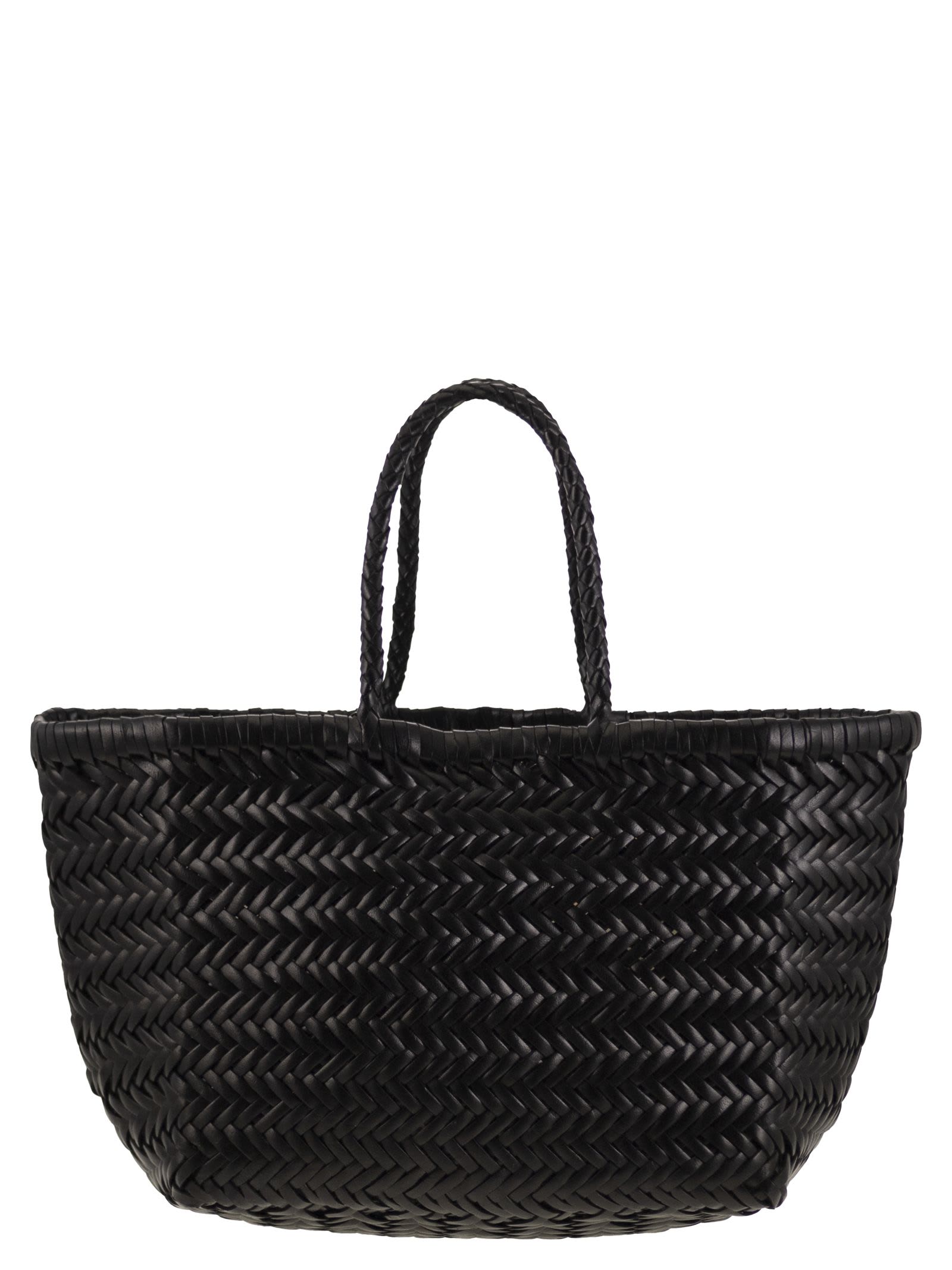Dragon Diffusion Triple Jump Small - Woven Leather Bag In Black