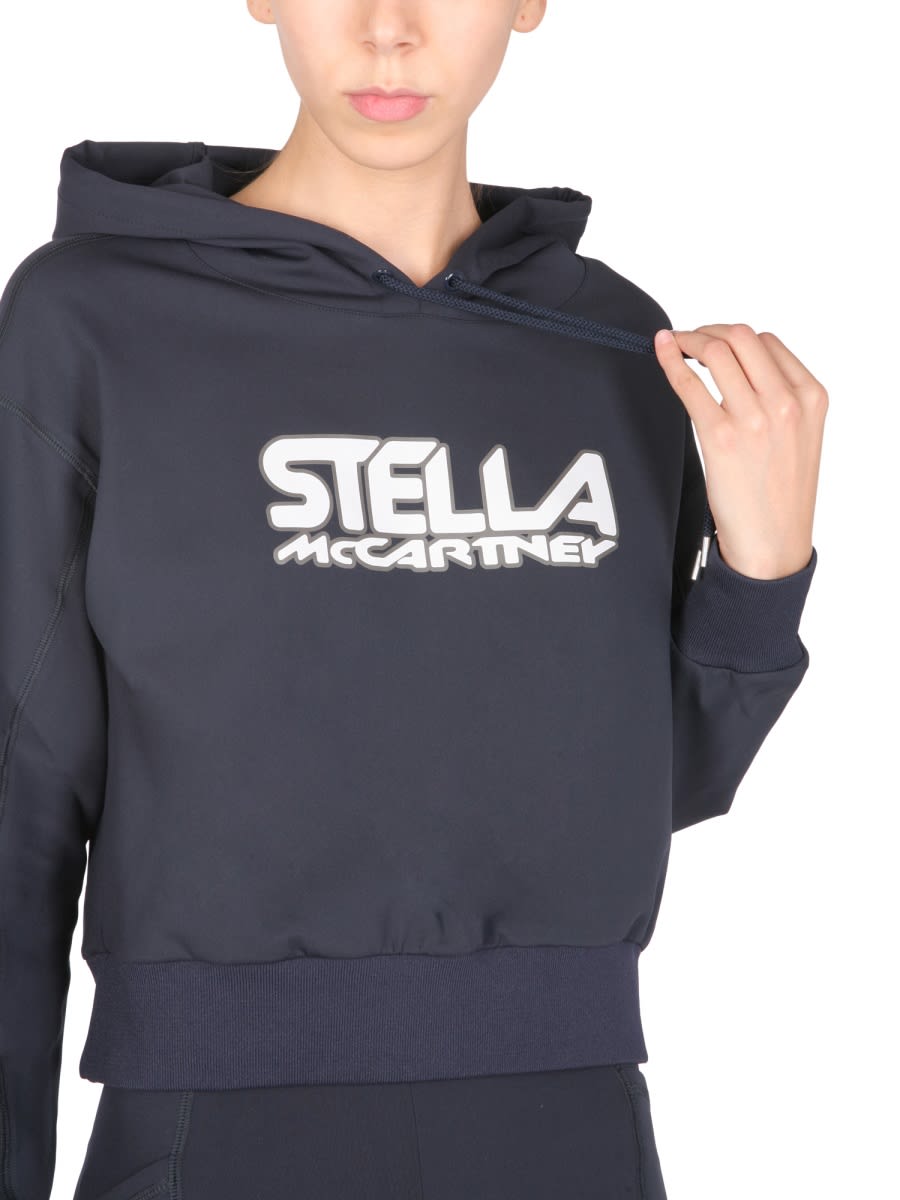 Shop Stella Mccartney Scuba Sweatshirt With Logo In Blue
