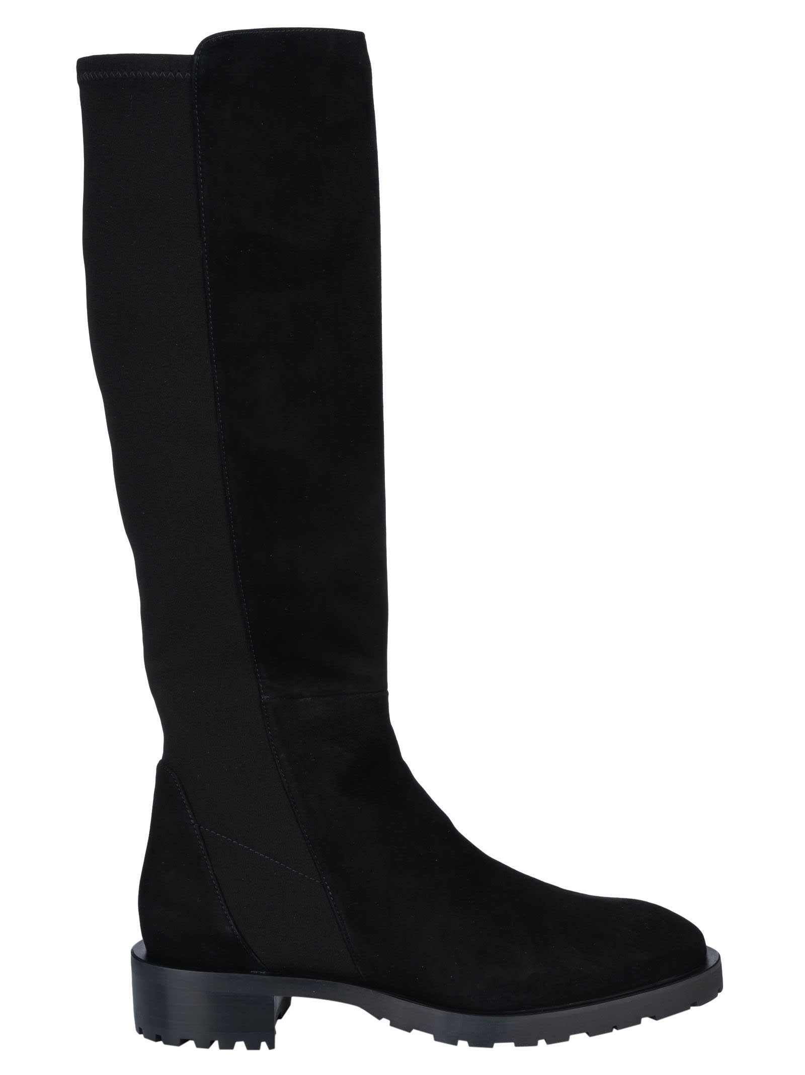 Shop Stuart Weitzman 5050 Knee-hi Lug Boots In Black