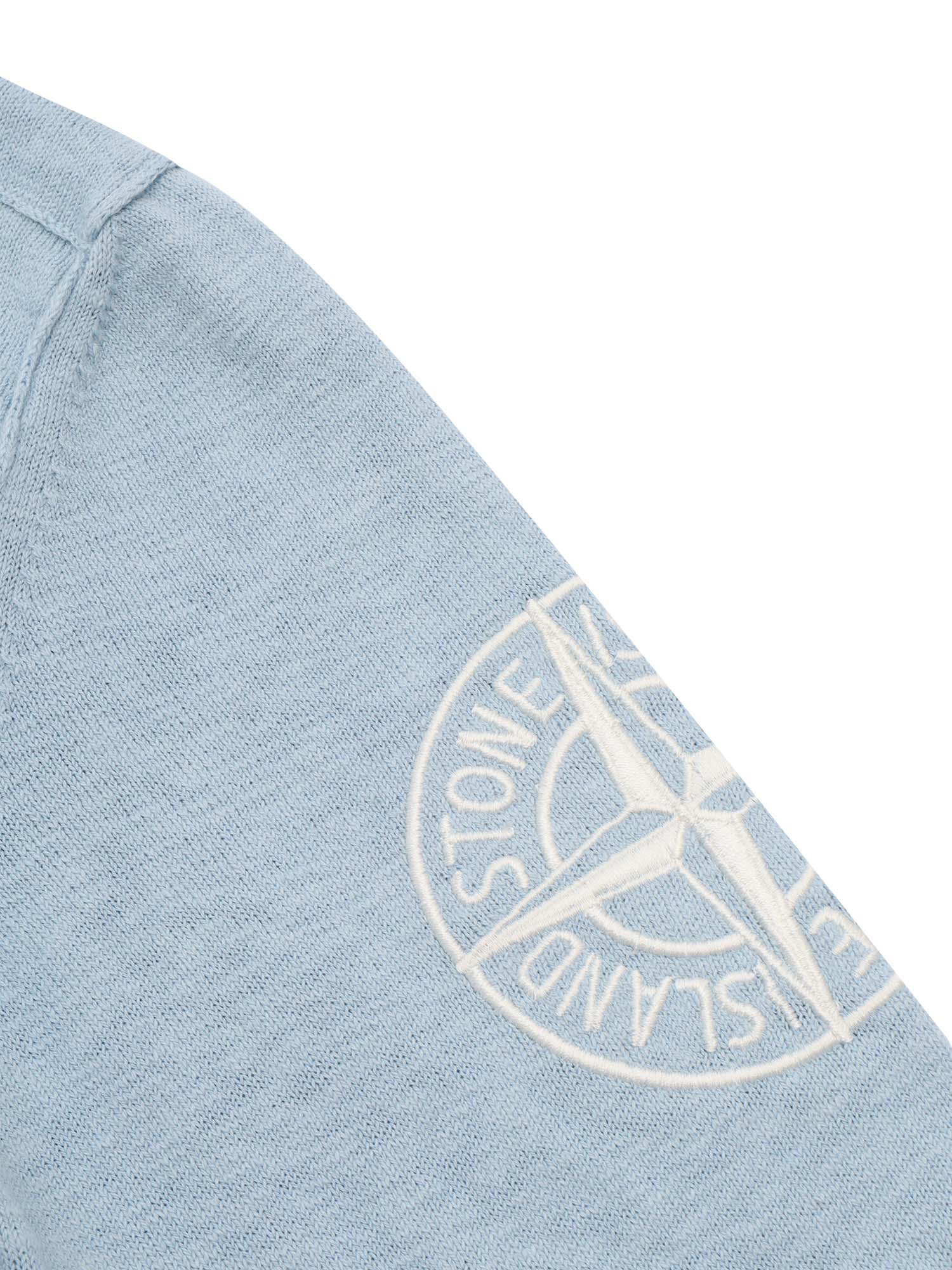 Stone Island Logo-patch Long-sleeve Sweatshirt In Blue