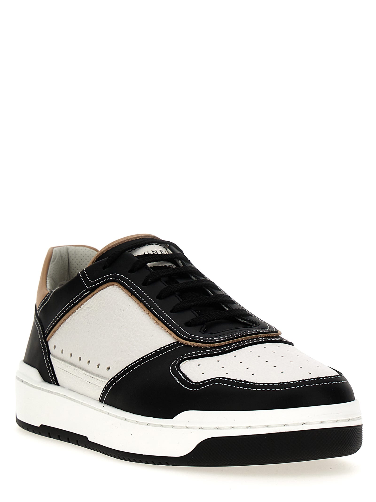 Shop Brunello Cucinelli Slam Sneakers In White/black