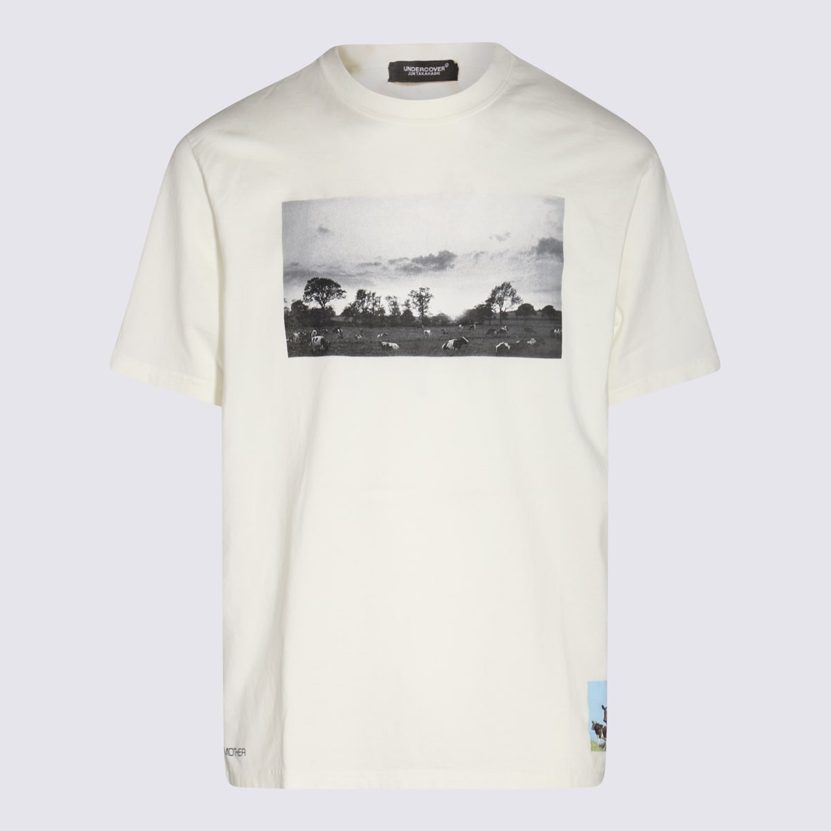 Shop Undercover Ivory White Cotton T-shirt