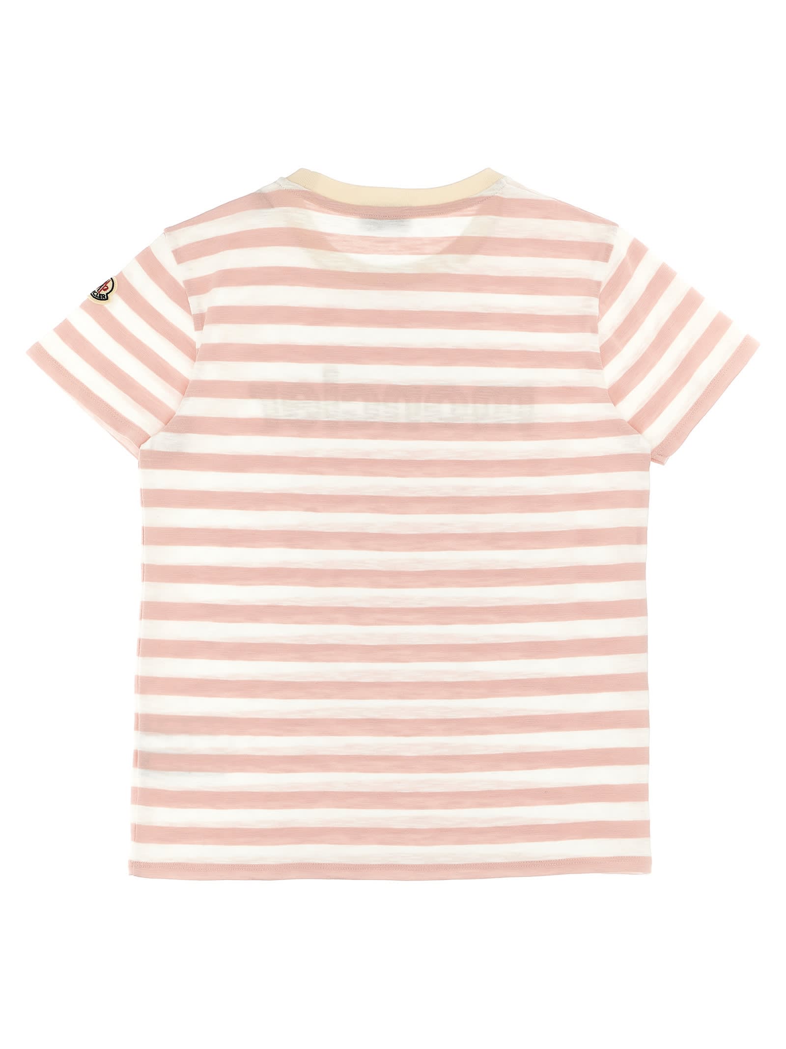 Moncler Striped T-shirt In Pink