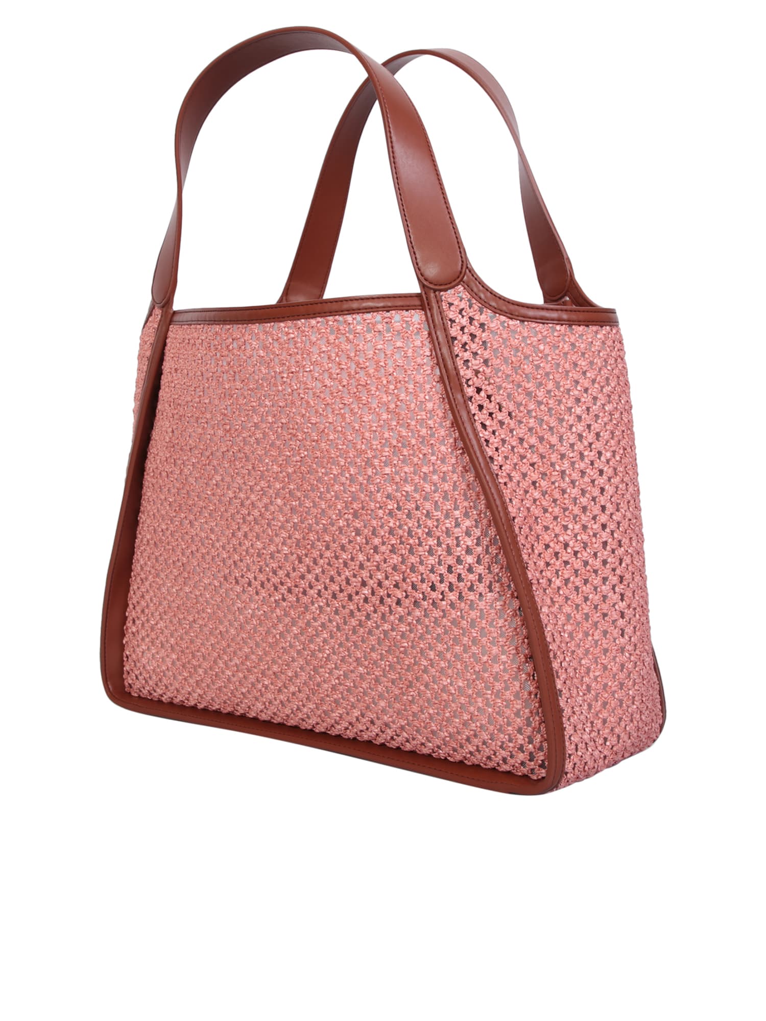 Stella Mccartney Raffia Tote Bag In Brown