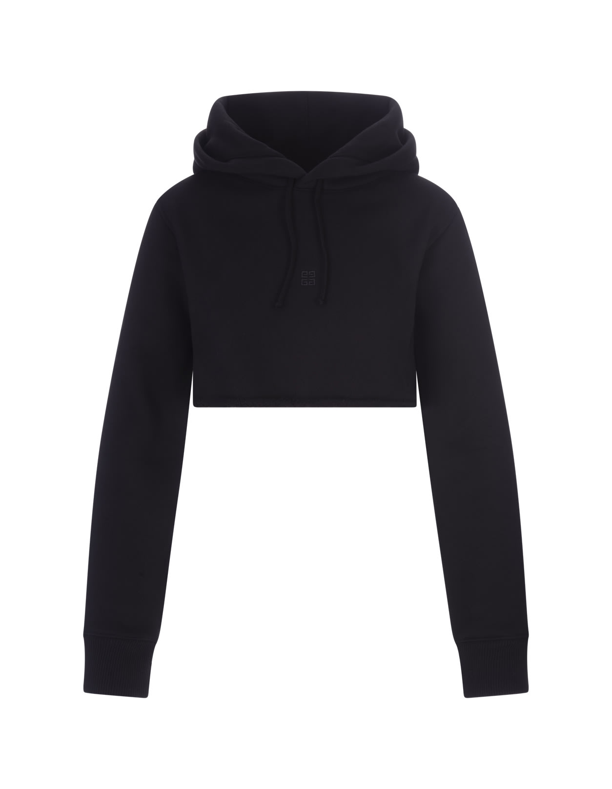 GIVENCHY BLACK CROP HOODIE