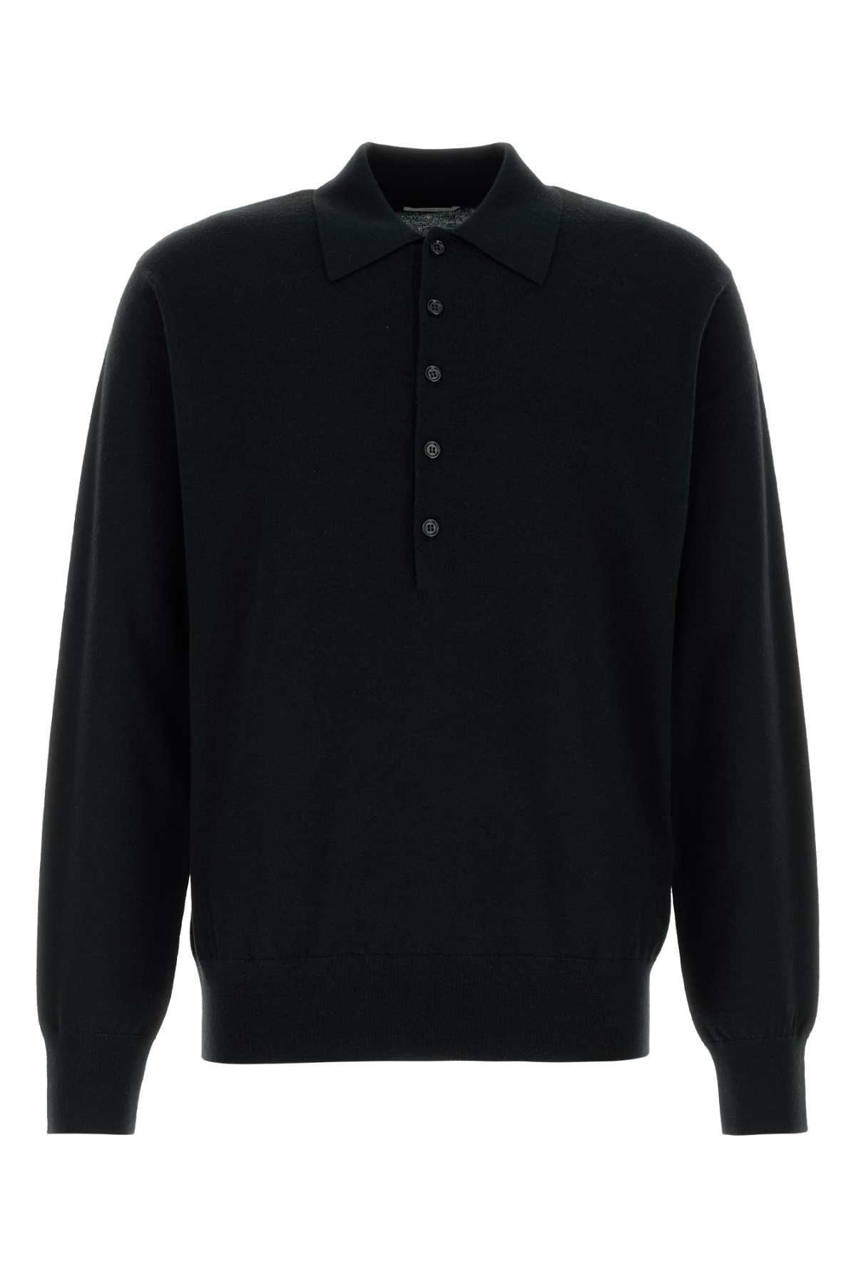 Shop Dries Van Noten Black Wool Muano Polo Shirt