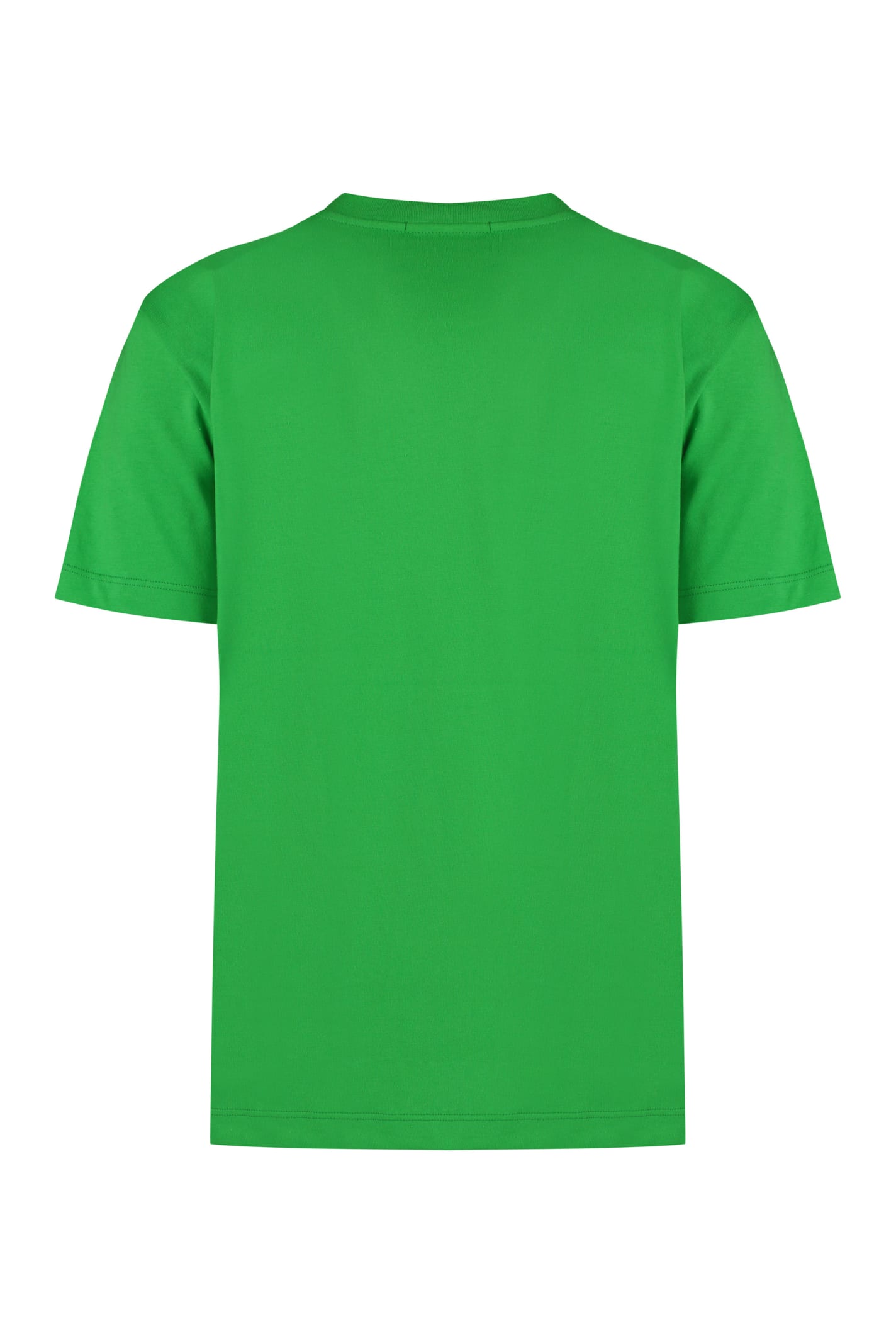 Shop Msgm Cotton Crew-neck T-shirt In Green