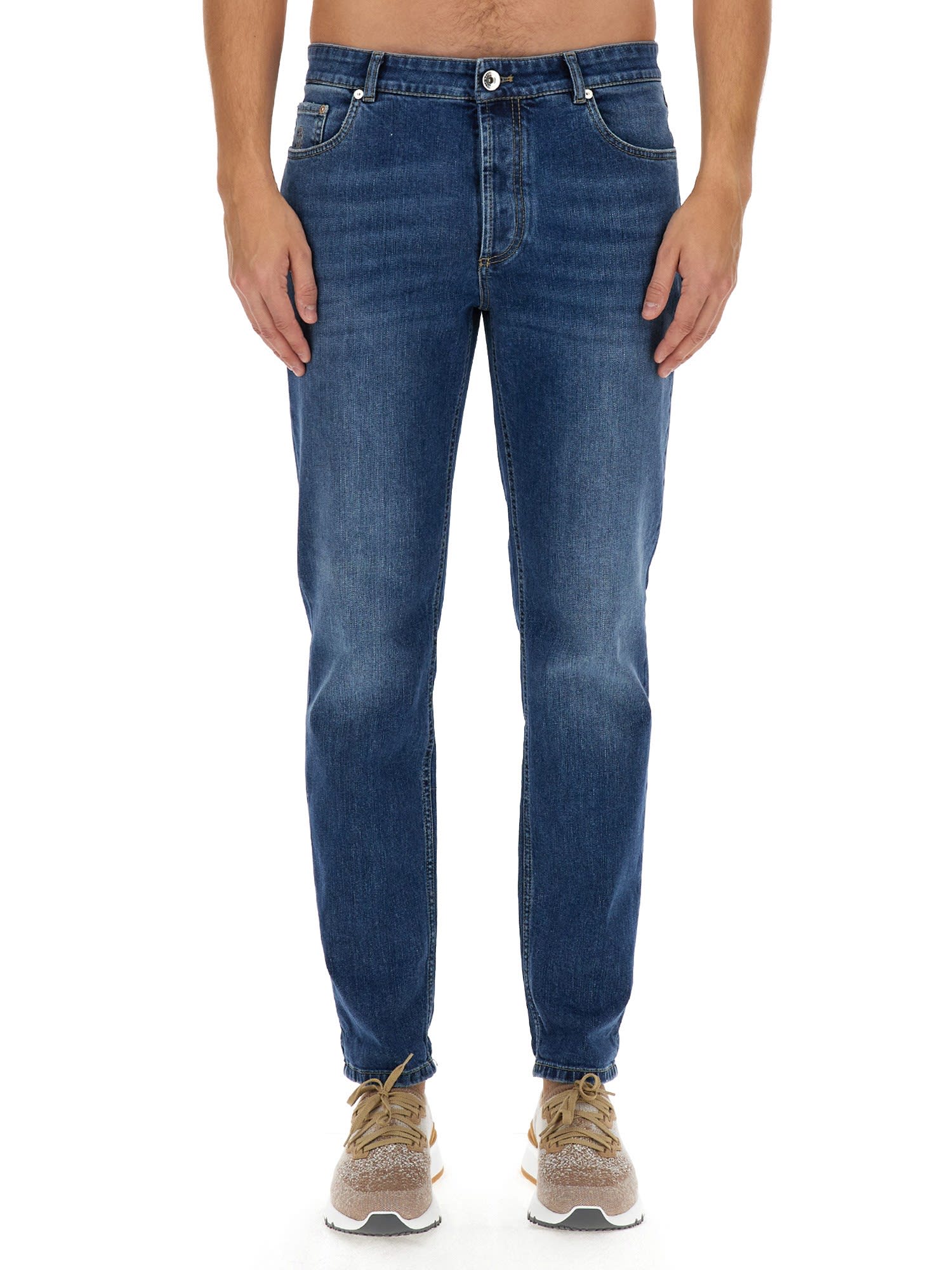 Shop Brunello Cucinelli Straight Leg Jeans In Blue