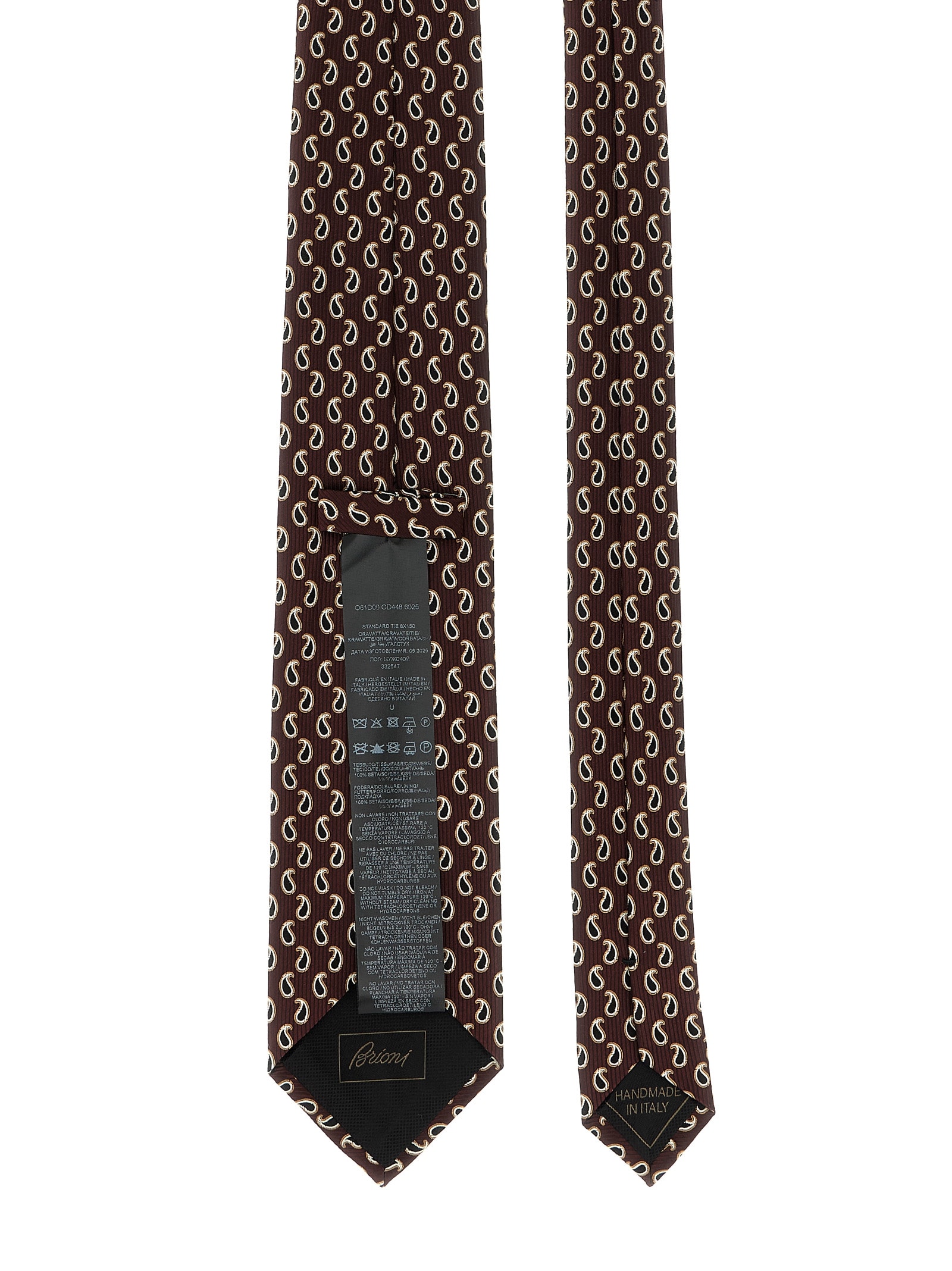 Brioni Jacquard Tie Ties And Papillon Multicolor In Brown