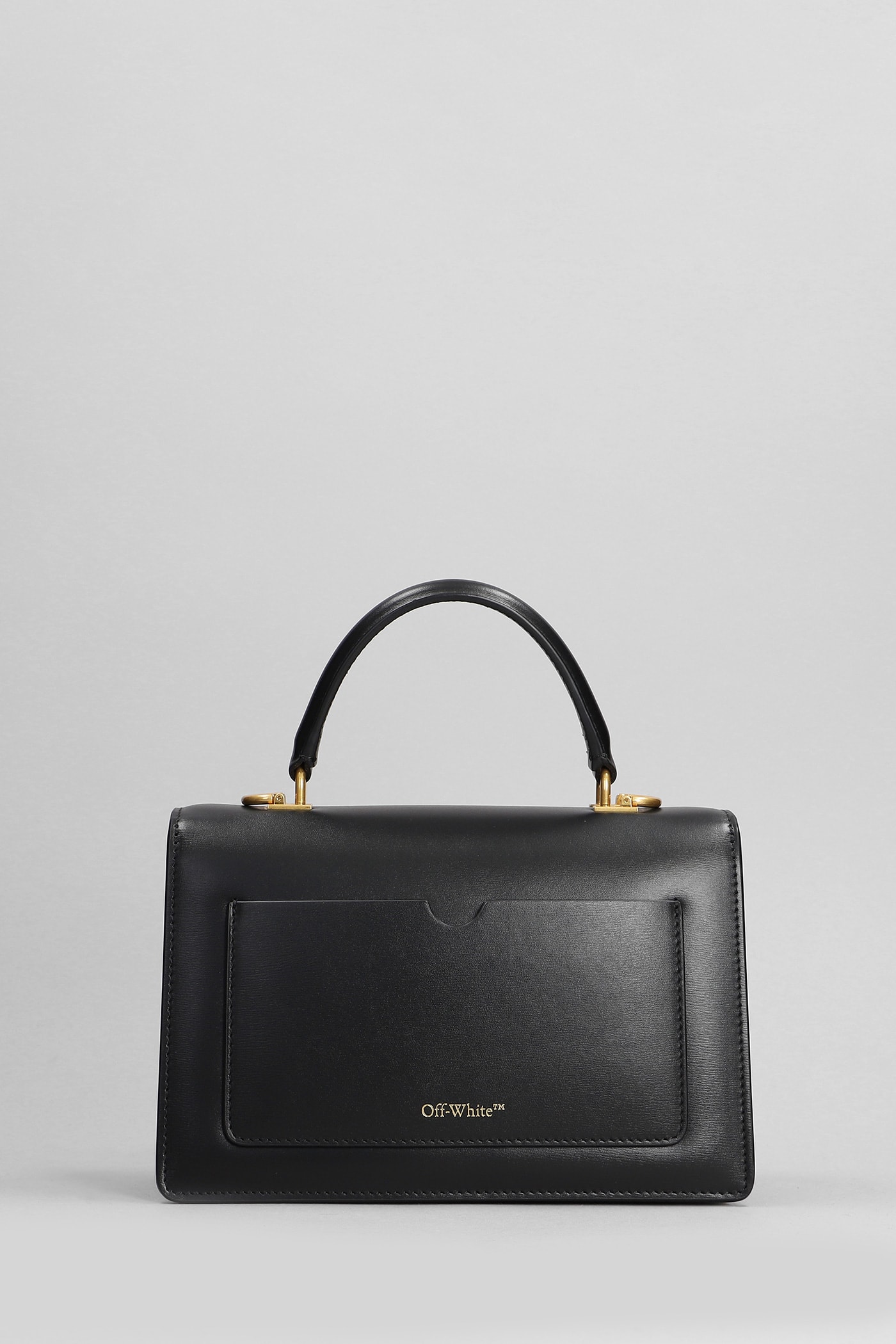 Shop Off-white Jitney 1.4 Hand Bag In Black Leather