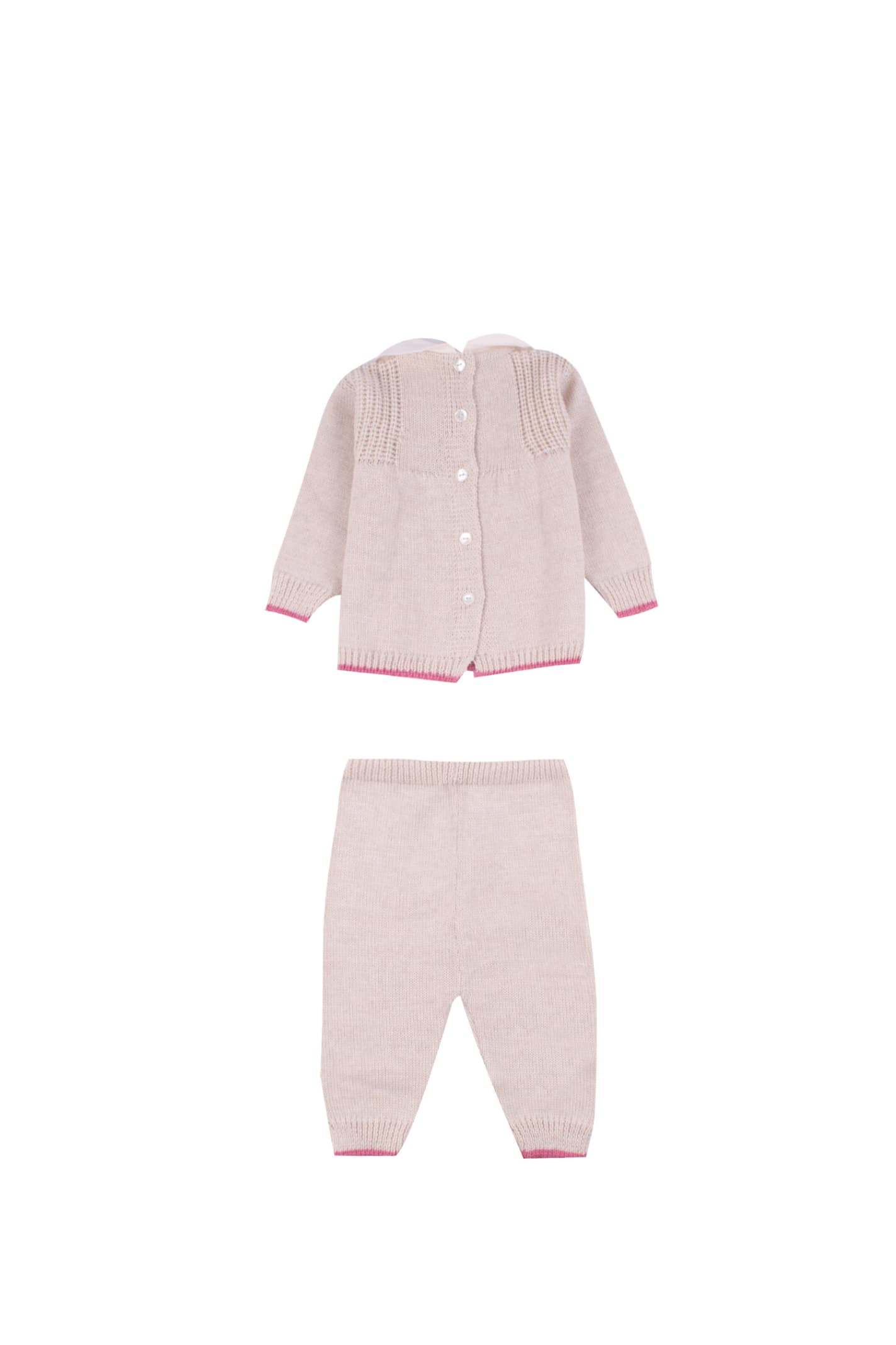 Shop Piccola Giuggiola Wool Sweater And Pants In Rose