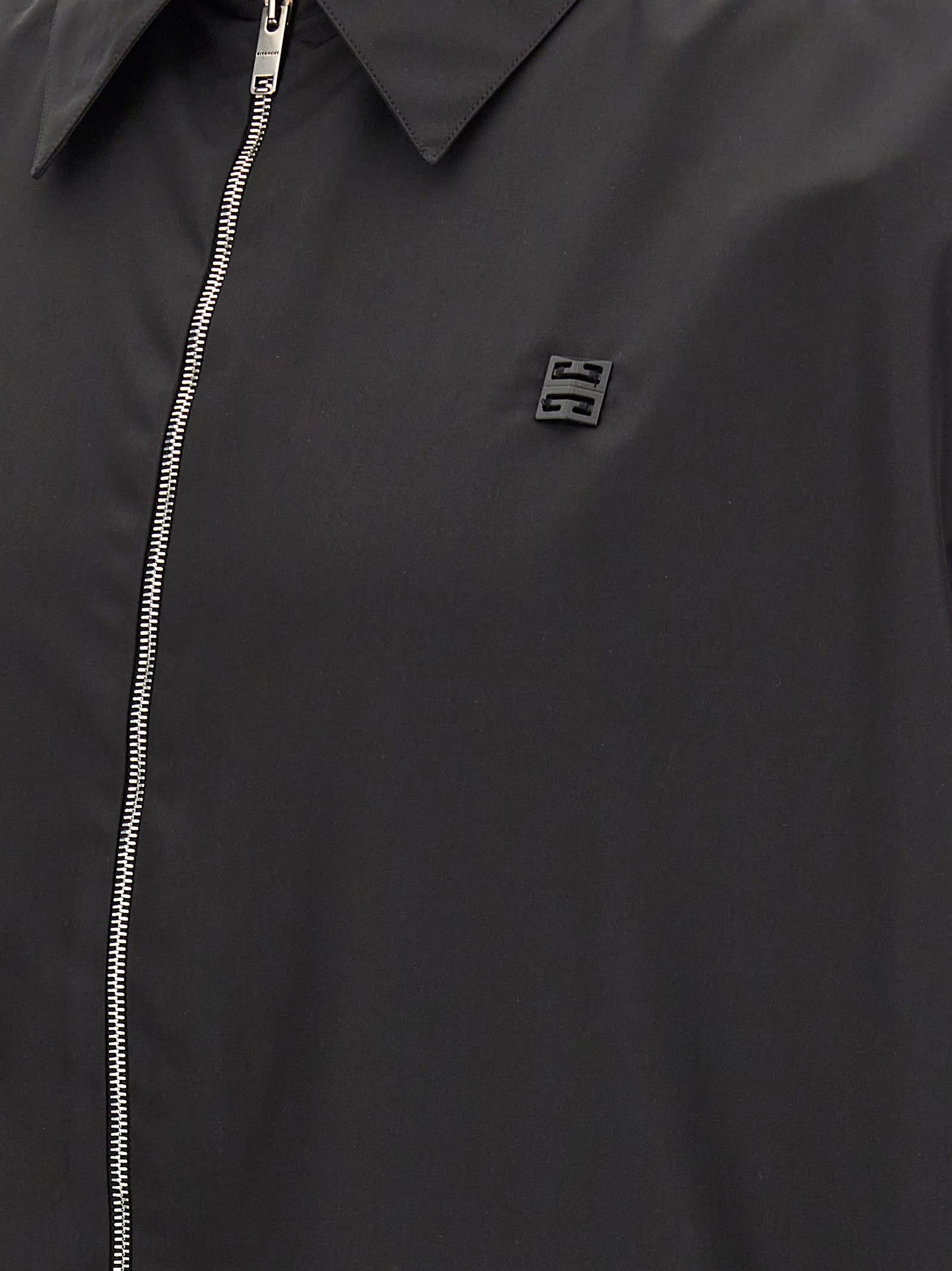 Givenchy Chemise Zippée À Détail 4g In Black