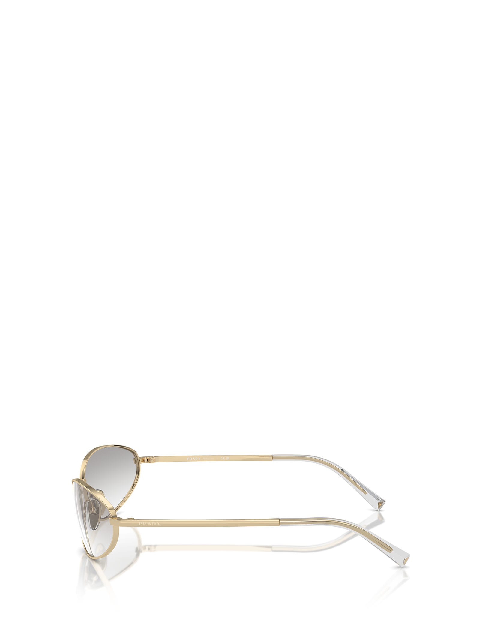 Shop Prada Pr A59s Pale Gold Sunglasses In 14n7h1