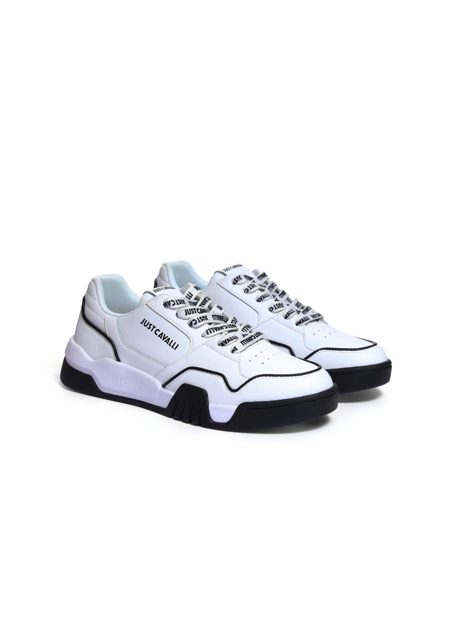 Just Cavalli White Low Top Sneakers