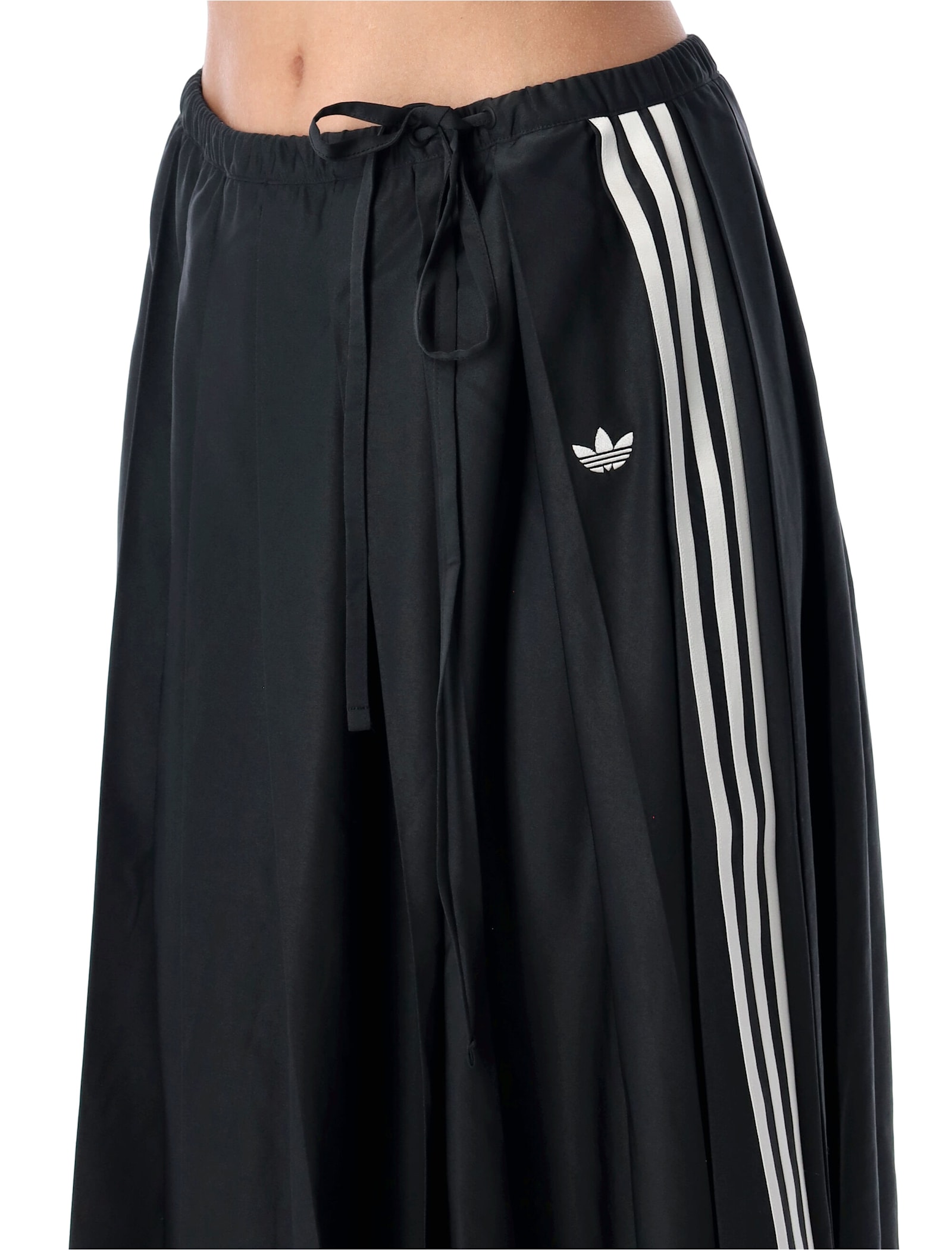 Adidas Originals Pleated Midi Skirt In Black