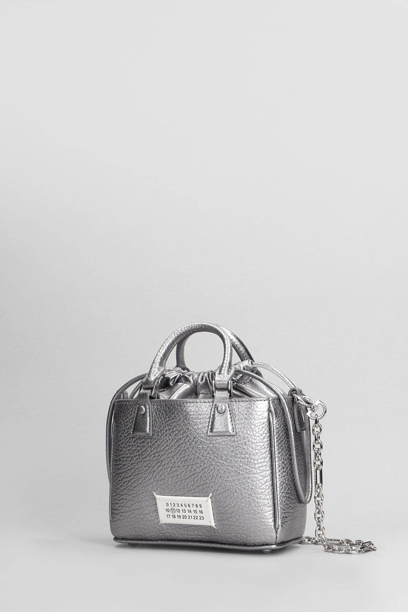 Shop Maison Margiela 5ac Shoulder Bag In Silver Leather