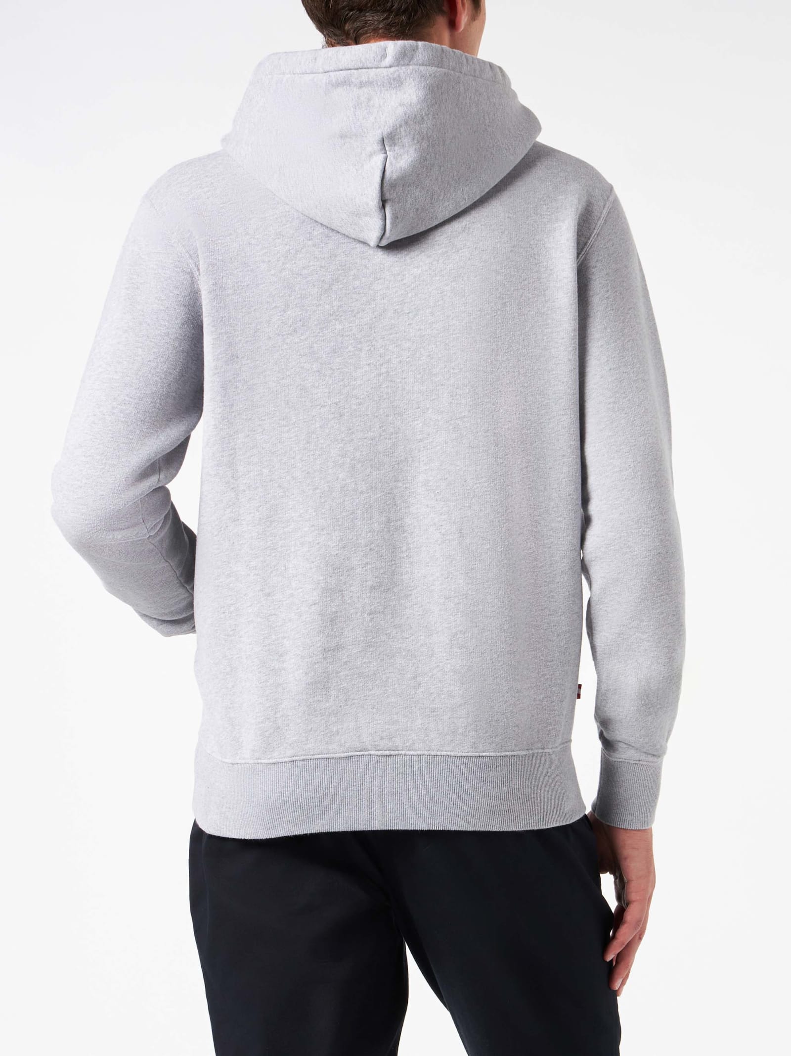 Shop Mc2 Saint Barth Man Grey Hoodie With Not Today Embroidery