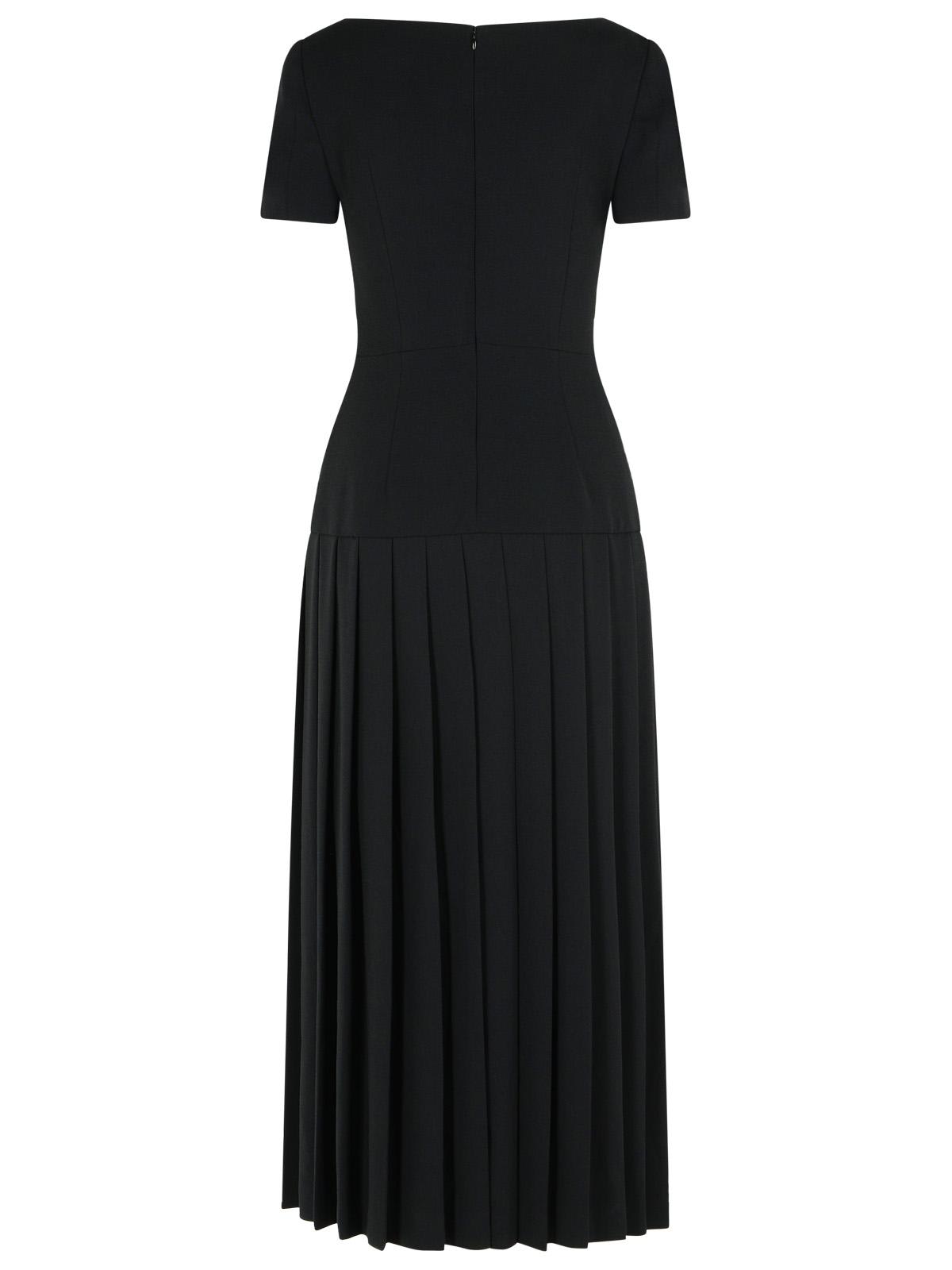 Alessandra Rich Wool Dress With Button Detailing In Black