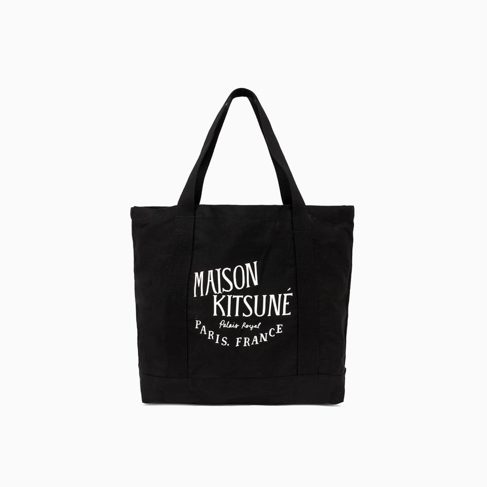 Maison Kitsuné Palais Royal logo-print Tote Bag - Black
