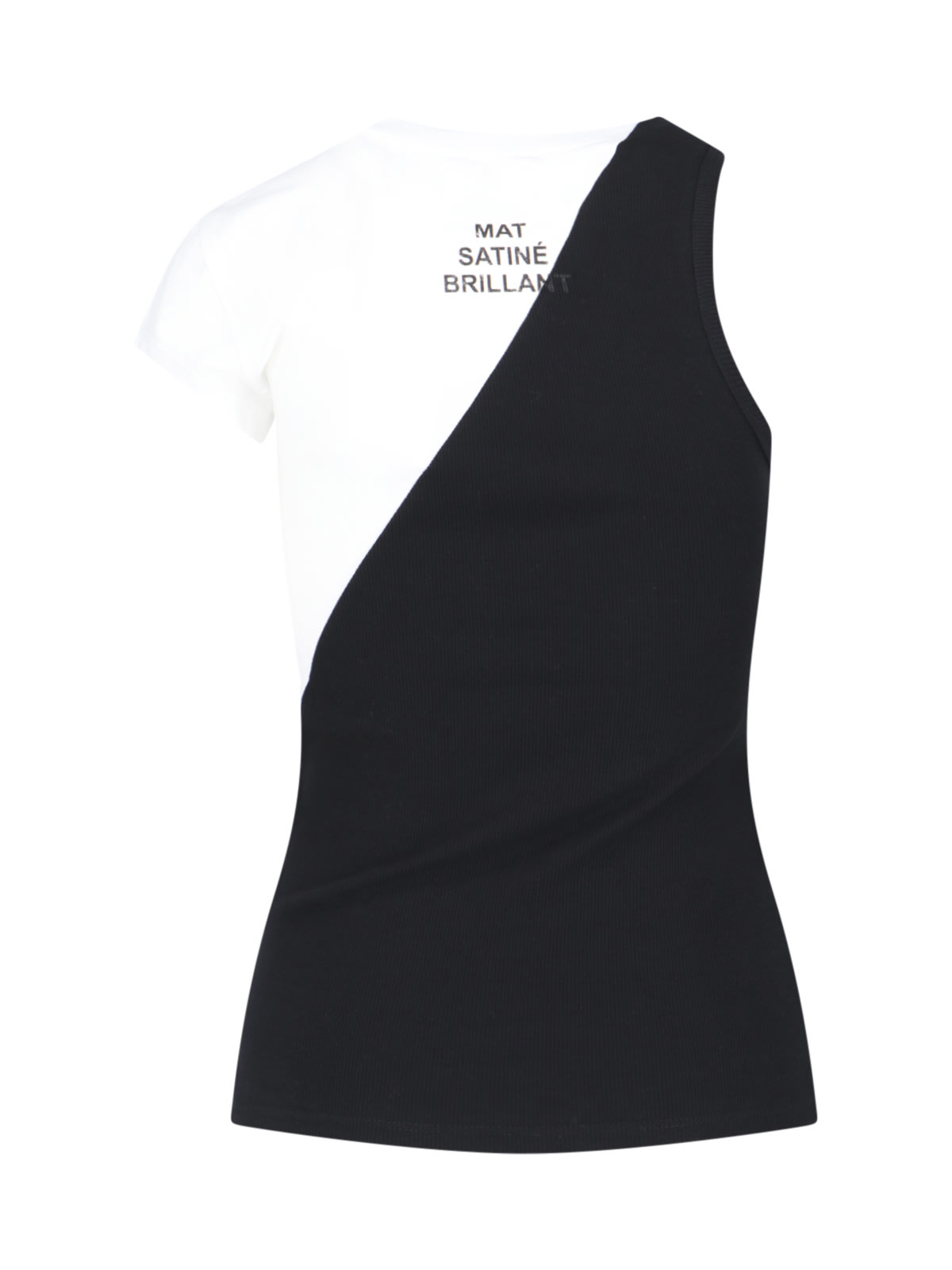 Shop Mm6 Maison Margiela Two-tone T-shirt In Black