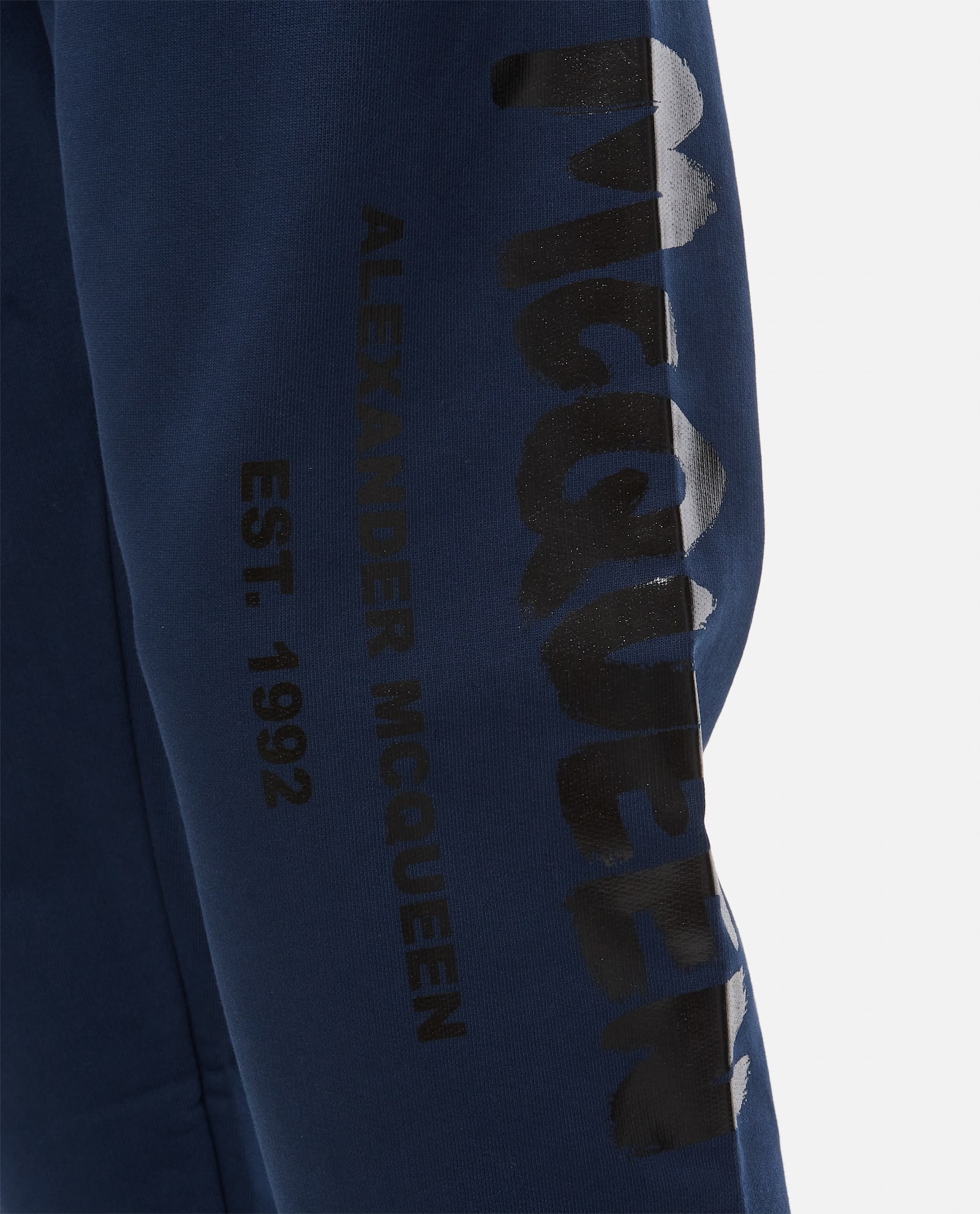 Alexander Mcqueen Cotton Graffiti Jogging Pants In Blue
