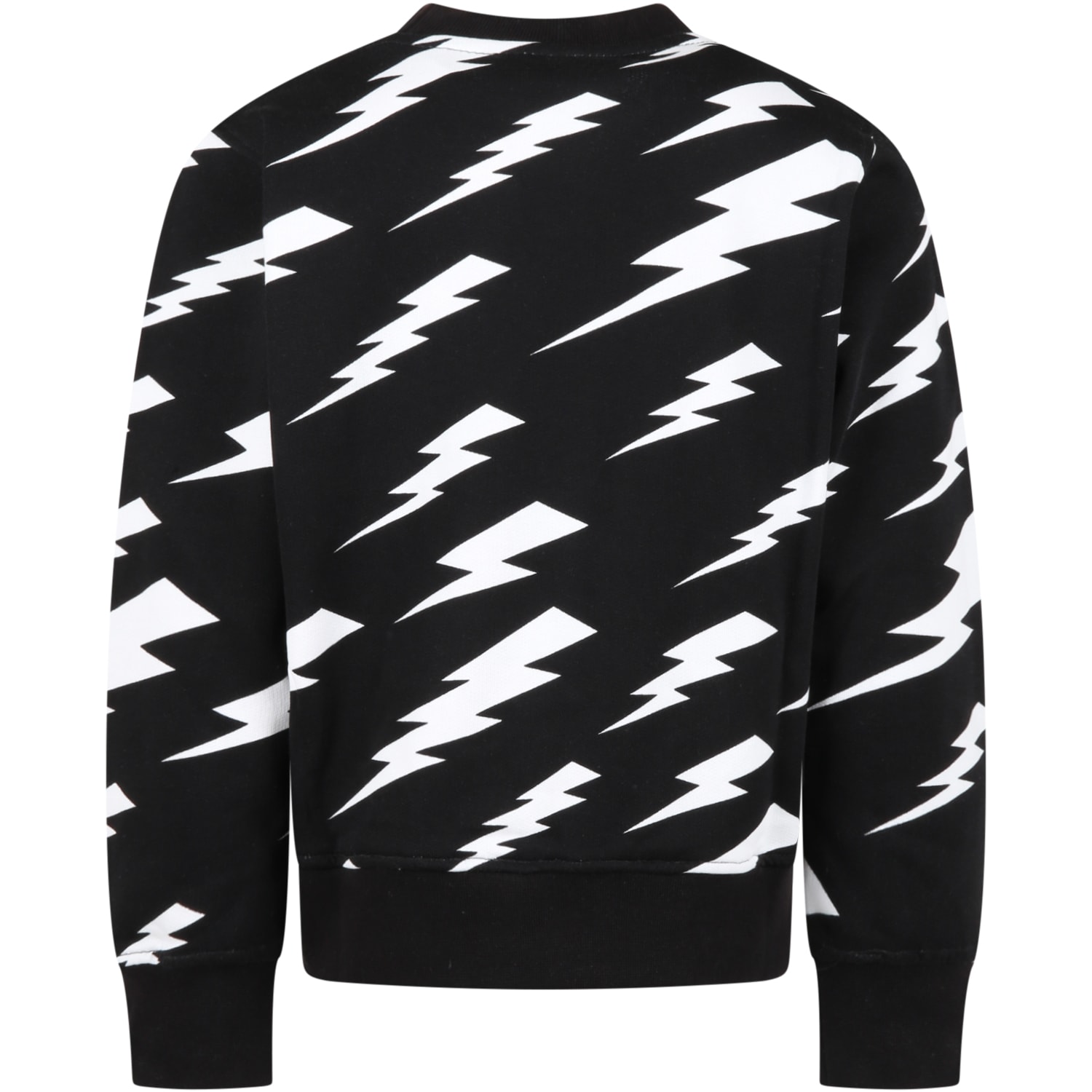 Shop Neil Barrett Black Sweatshirt Fot Boy With Logo In Nero Black