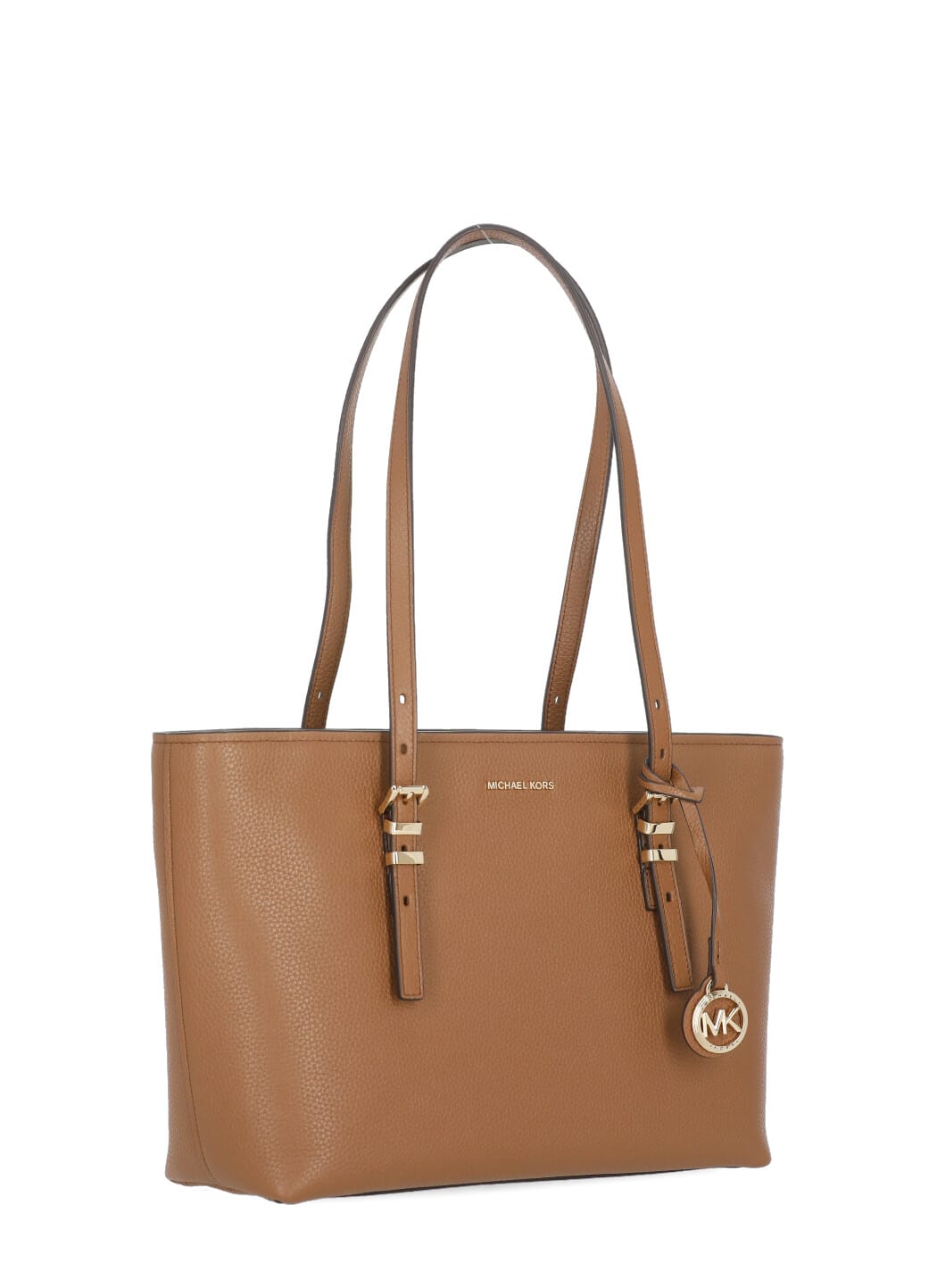 Michael Michael Kors Double Handle Shoulder Bag With Gold Hardware In Brown