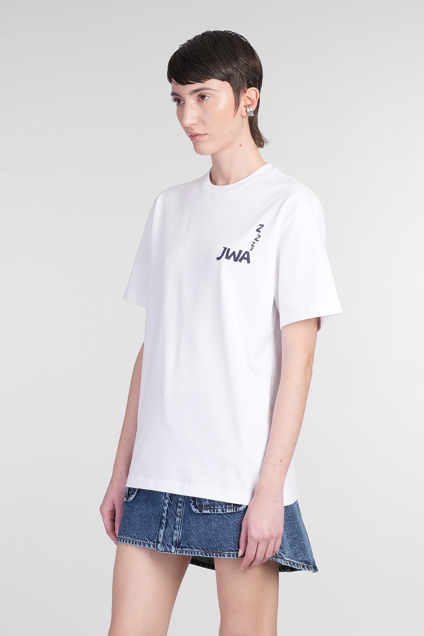 Jw Anderson Women White Logo And Print T-shirt